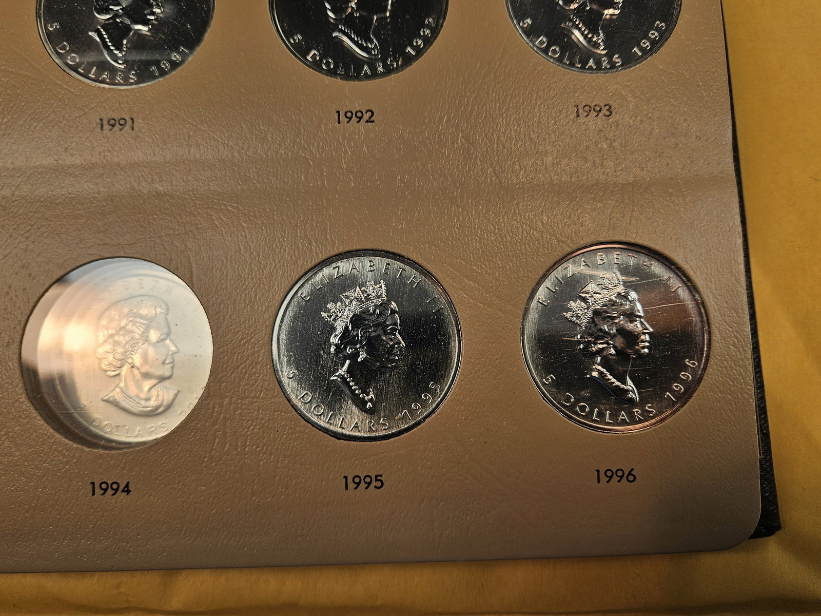 NICE! Partially Complete Canada SILVER Maple Leaf Collection - 5