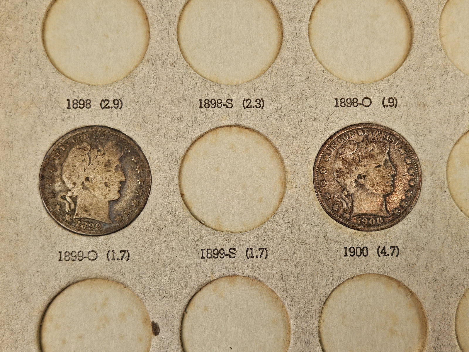 Partially Complete Barber Half Dollar Collection - 7