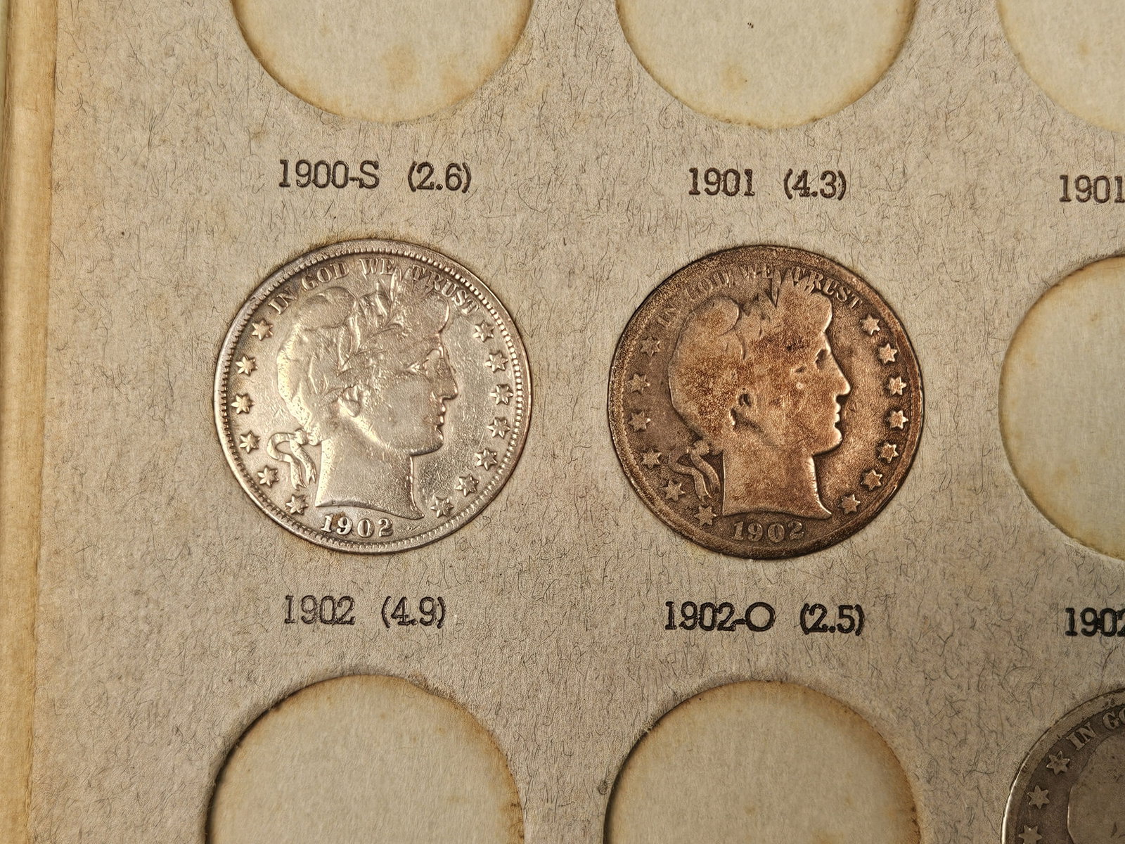 Partially Complete Barber Half Dollar Collection - 8