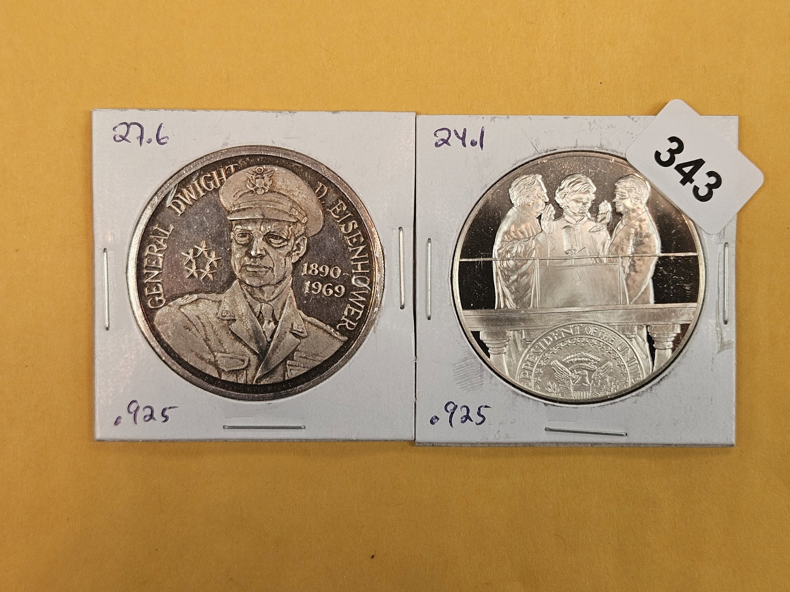 Two Sterling silver Proof art rounds: Mixed