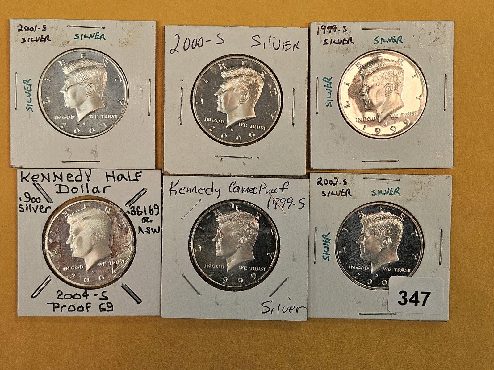 Six SILVER Kennedy Half Dollars: All 90% silver