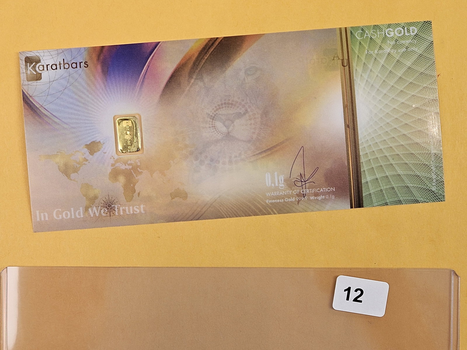GOLD! KARATBARS CashGold .9999 fine Gold bar - 3