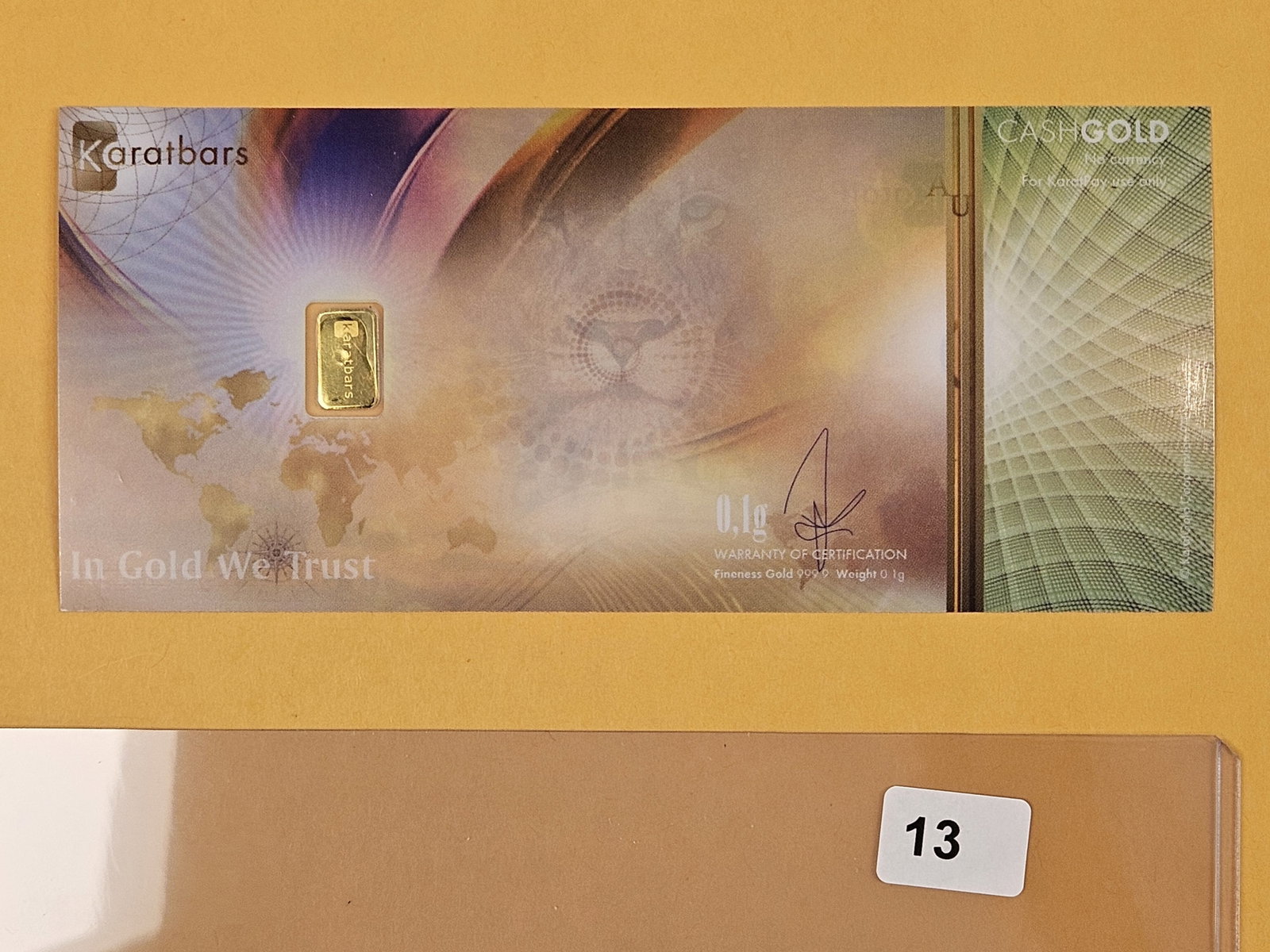 GOLD! KARATBARS CashGold .9999 fine Gold bar - 3