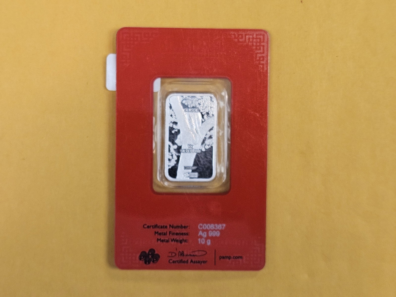 SILVER! PAMP SUISSE Ten Gram .999 fine silver art bar - 3