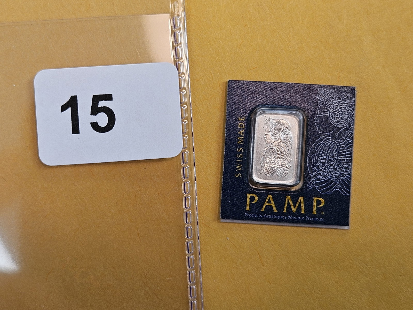 PLATINUM! PAMP SUISSE One Gram .9995 fine Platinum Bar: In Assay Certificate holder