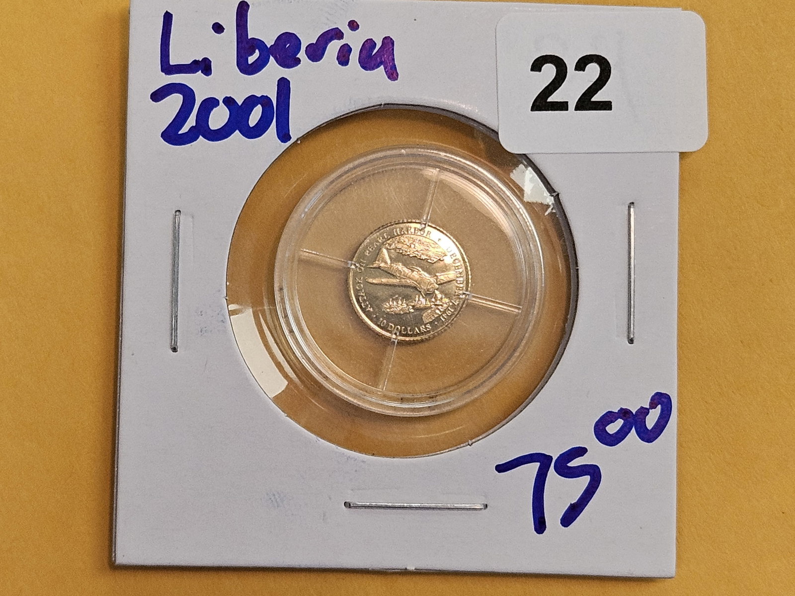 GOLD! Liberia 2001 Gold Ten Dollars - 2