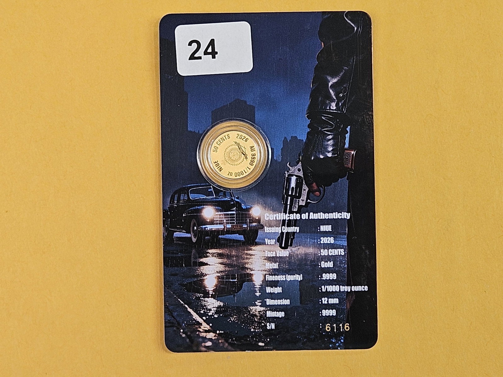 GOLD! GEM 2026 Niue Gold 50 Cents: In original assay certificate holder