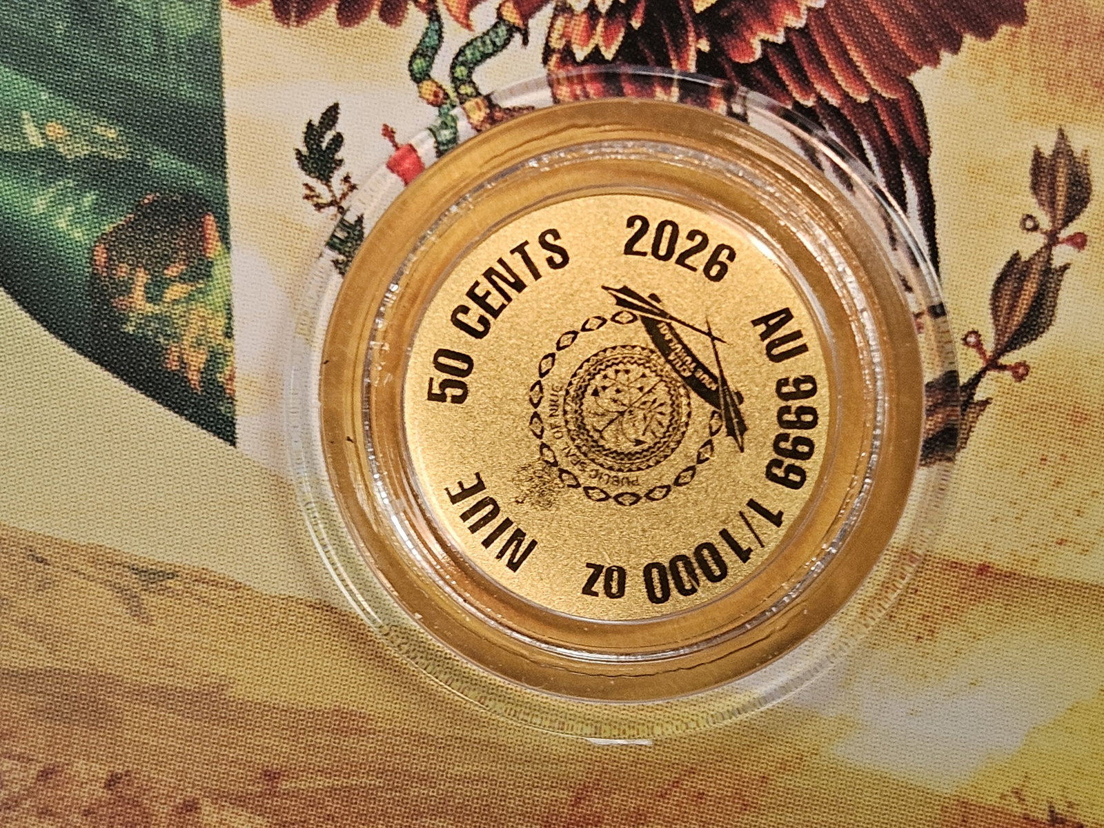 GOLD! GEM 2026 Niue Gold 50 Cents: In original assay certificate holder