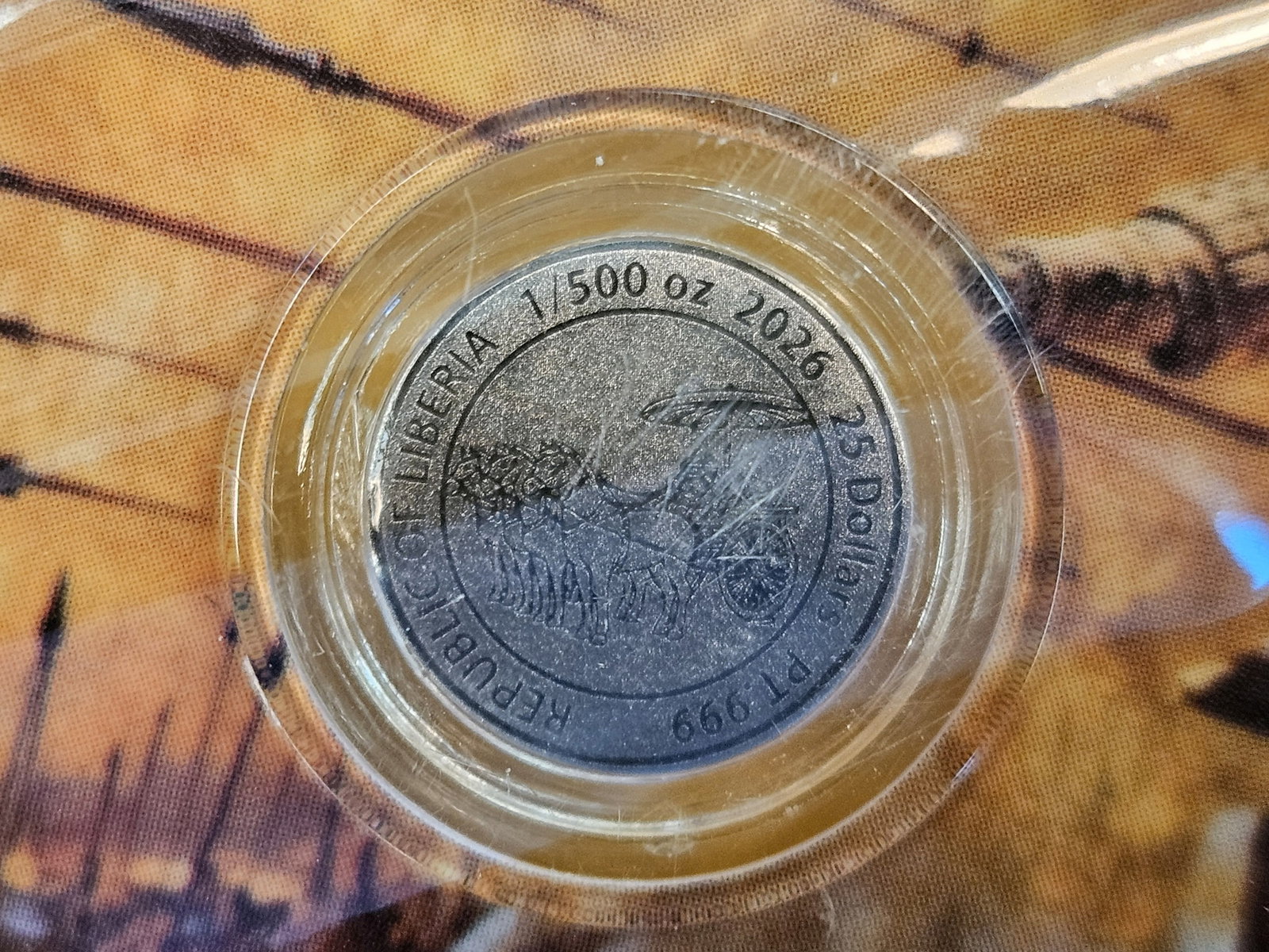 PLATINUM! GEM 2026 Liberia PLATINUM 25 Dollars: In original assay certificate holder