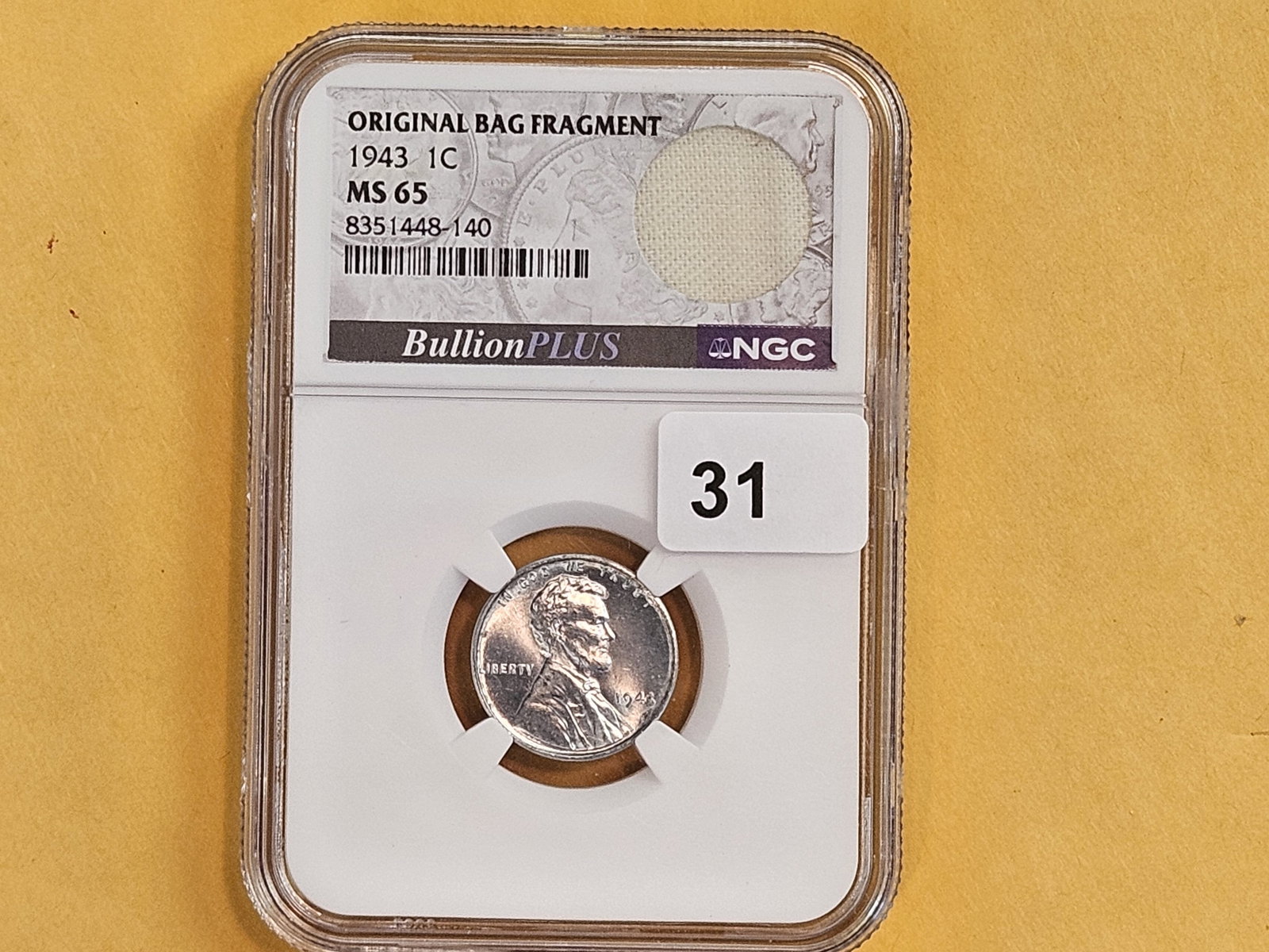 GEM! NGC 1943 Steel Wheat Cent in Mint State 65 - 2
