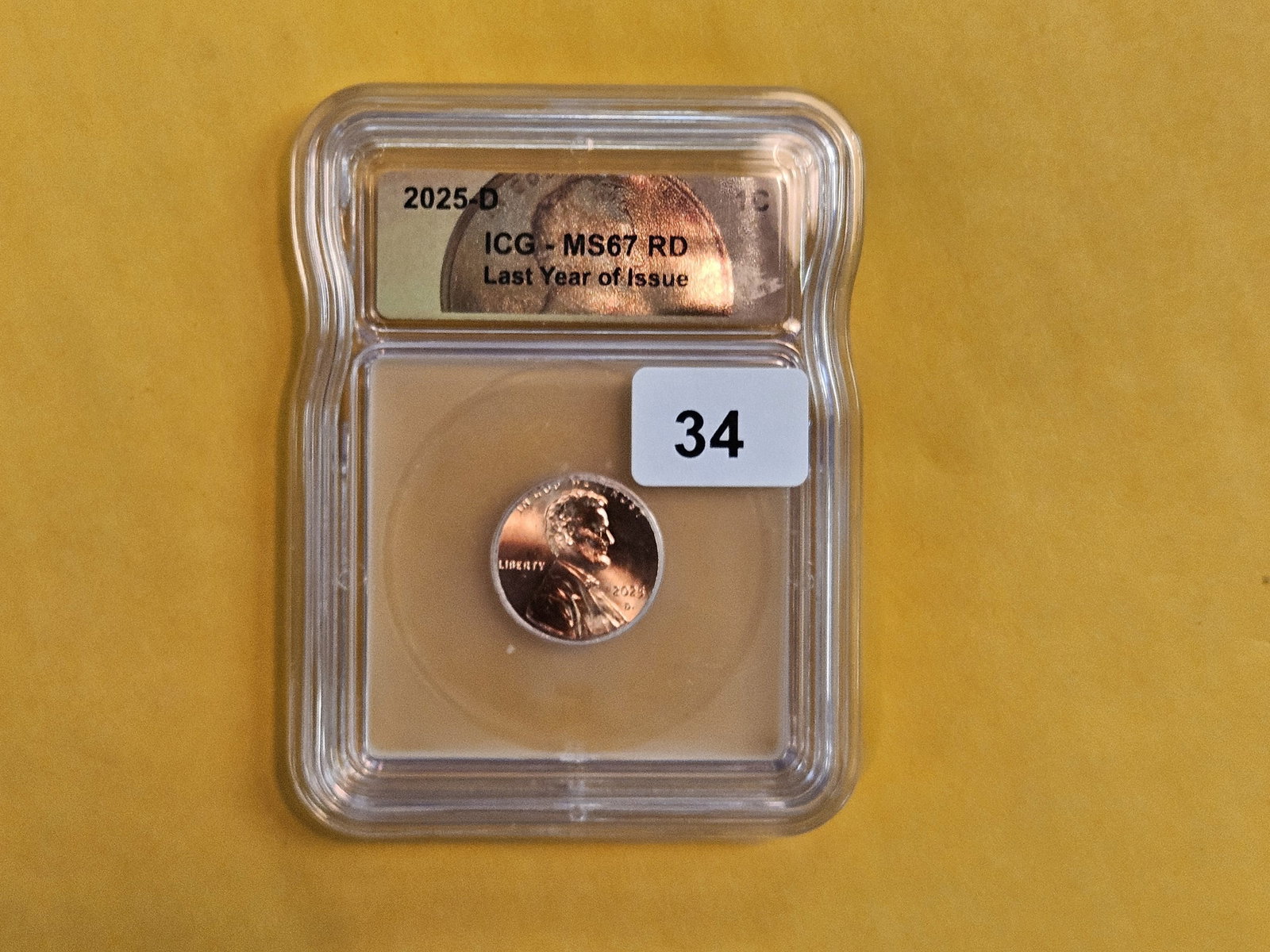 GEM! ICG 2025-D Lincoln Cent in Mint State 67 RED - 2