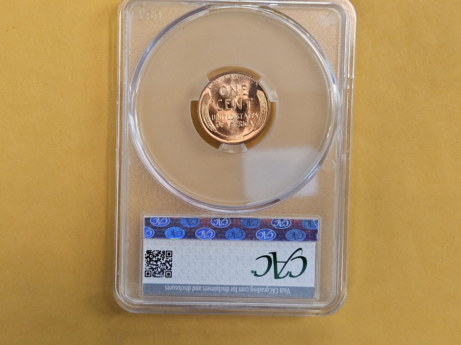 CACG 1957-D Wheat Cent in Mint State 64 RED - 3