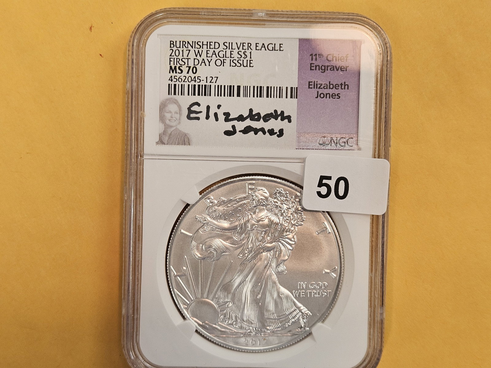 PERFECT! NGC 2017-W Burnished American Silver Eagle in Mint State 70: Perfect Grade