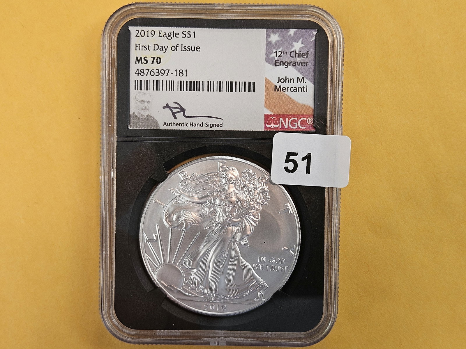 PERFECT! NGC 2019 American Silver Eagle in Mint State 70: Perfect Grade