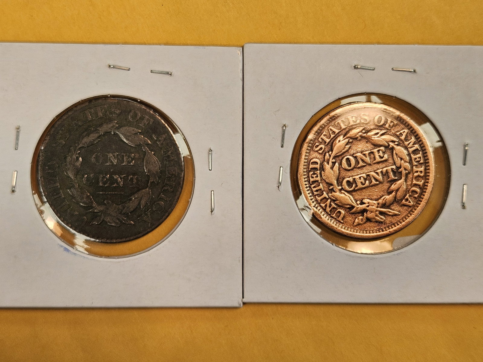 1828 Coronet and 1847 Braided Hair large cents - 3