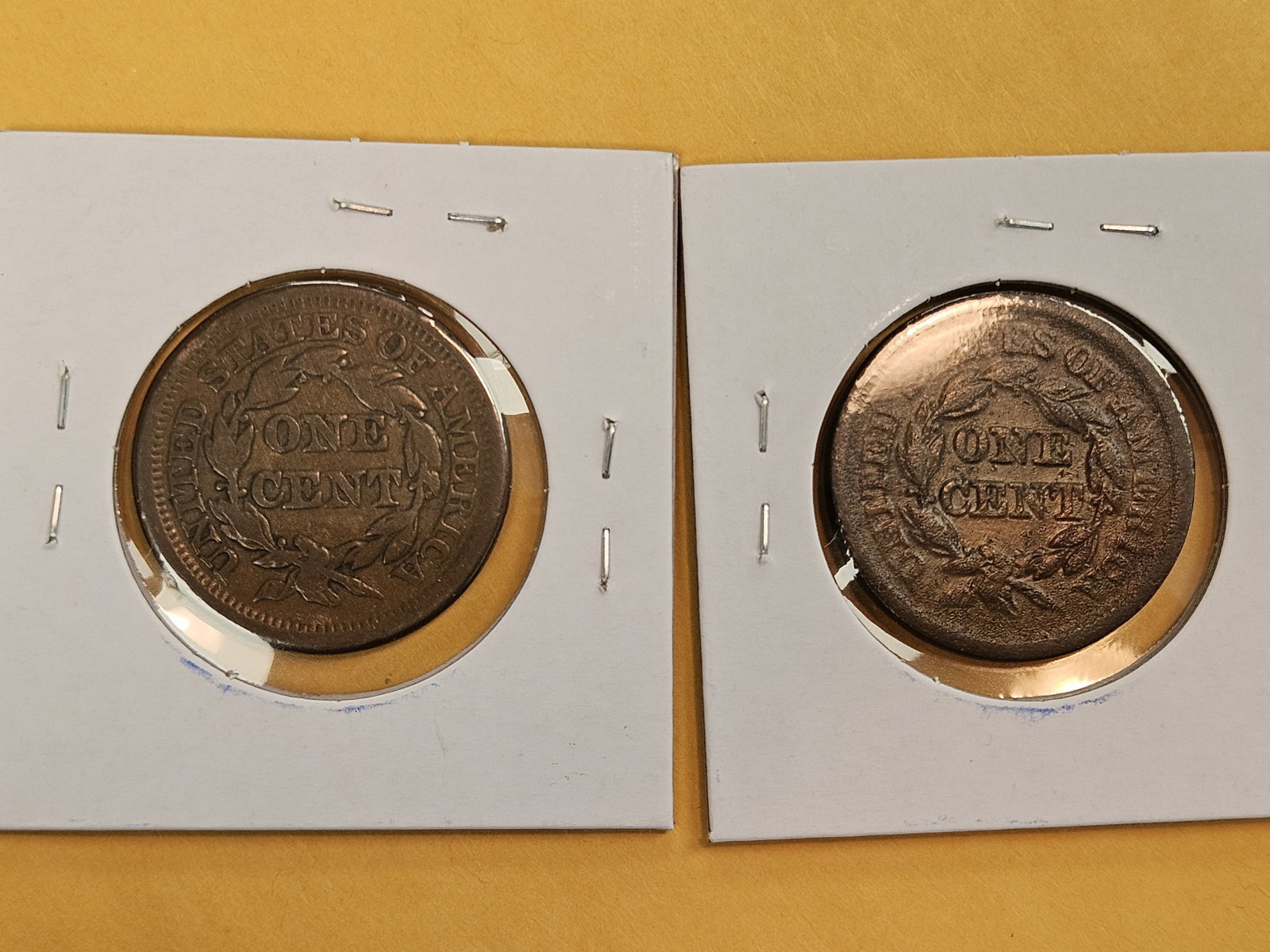 1851 and 1852 Braided Hair Large Cents - 3