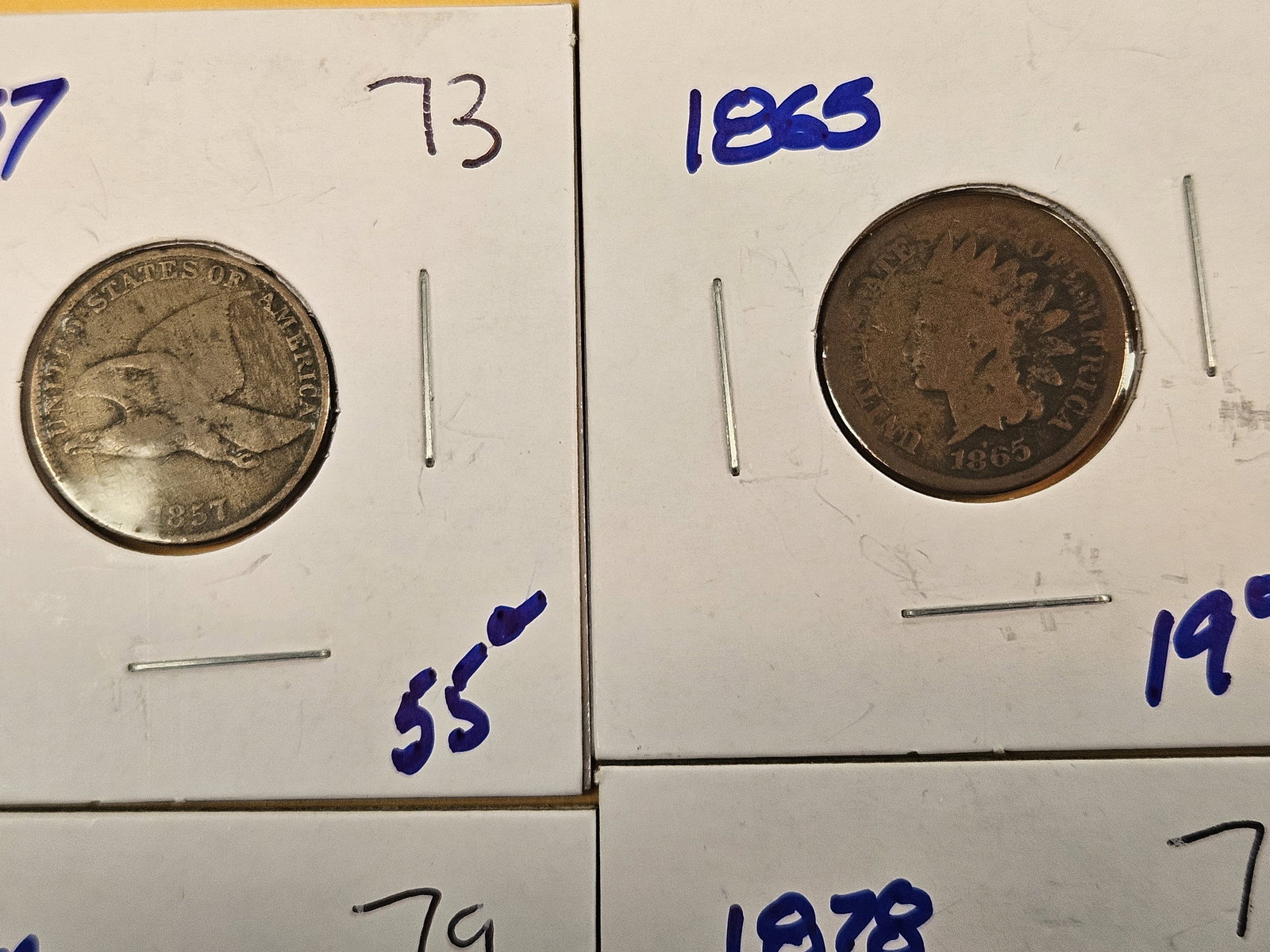 Five mixed, little better date, Indian Cents - 2
