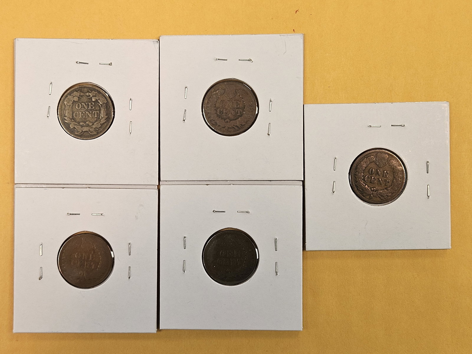 Five mixed, little better date, Indian Cents - 5