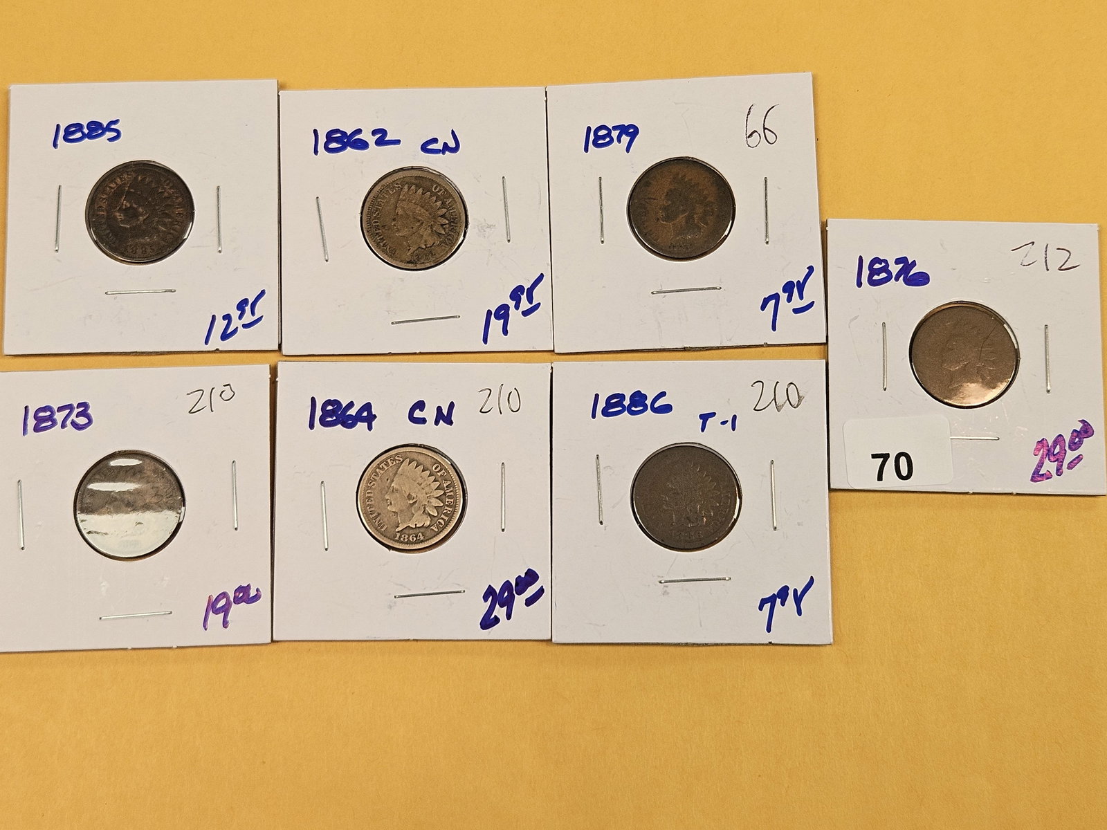 Seven mixed, little better date, Indian Cents - 2