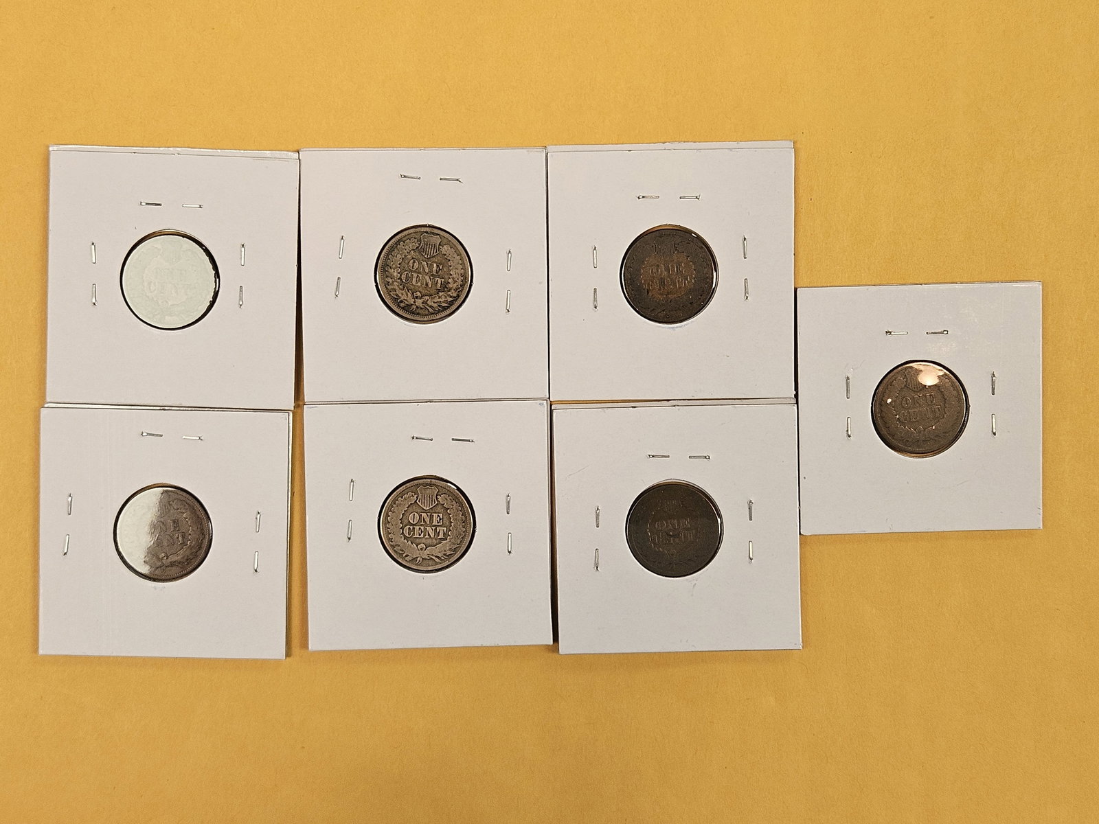 Seven mixed, little better date, Indian Cents - 3