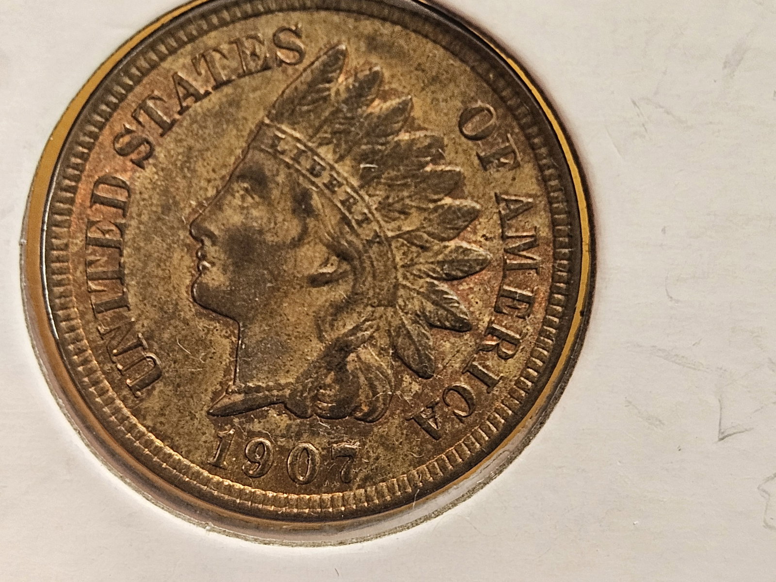 Red-Brown 1907 Indian Cent - 4