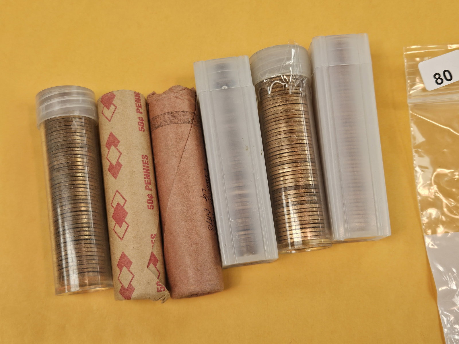 Six rolls of Brilliant Uncirculated Lincoln Cents - 2