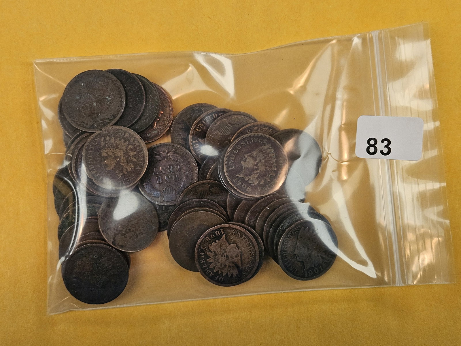 Fifty Indian cents: From dealer. Unsearched by us