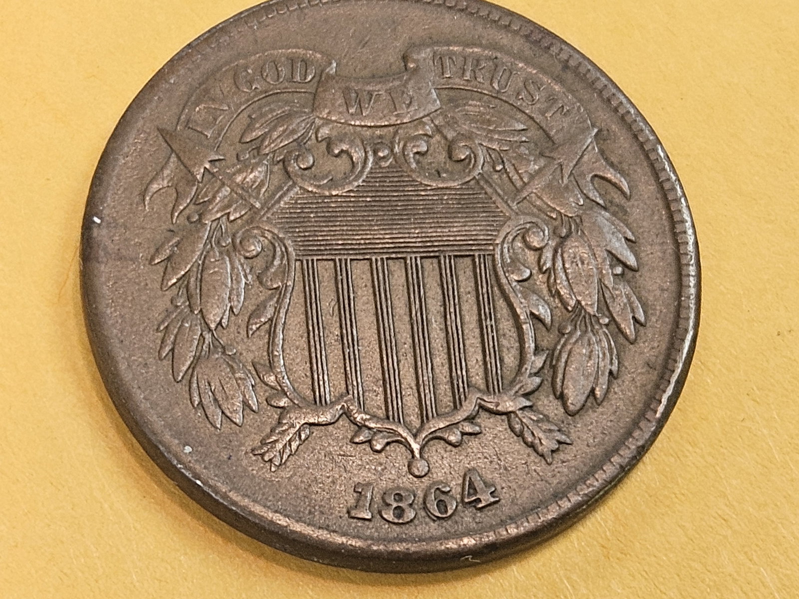 * Variety! Choice Uncirculated 1864 Two Cent piece - 3