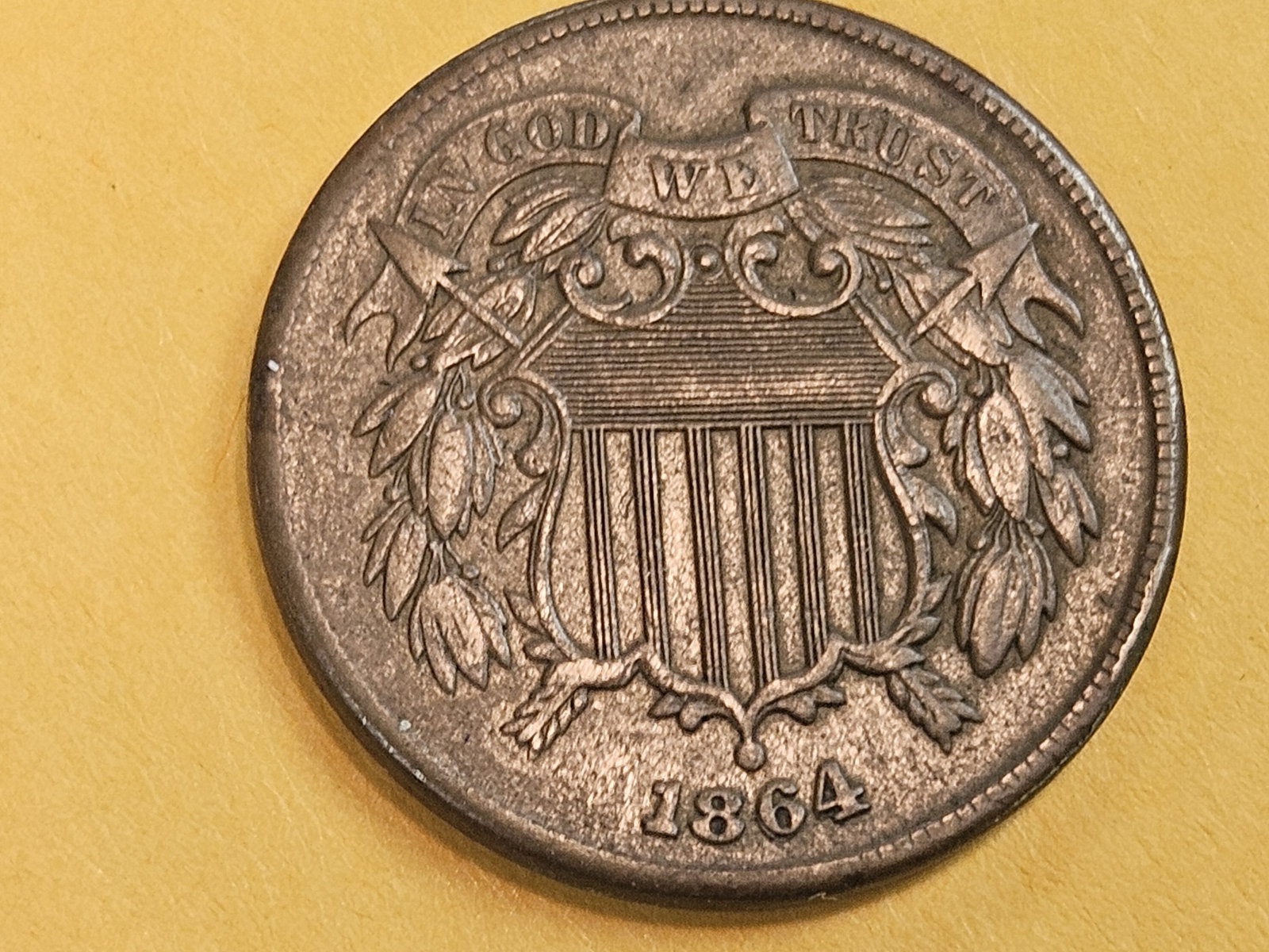* Variety! Choice Uncirculated 1864 Two Cent piece - 4