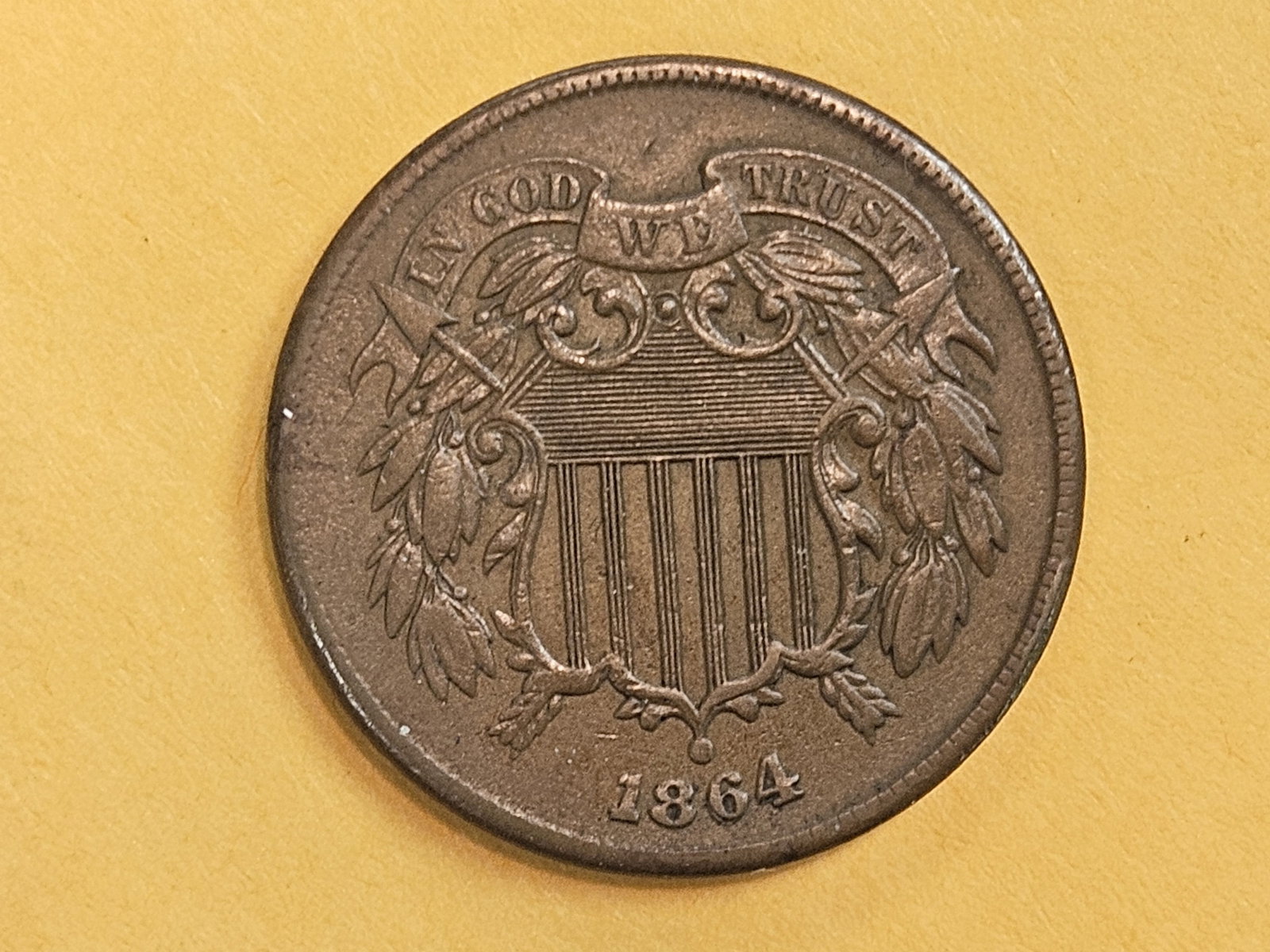 * Variety! Choice Uncirculated 1864 Two Cent piece - 5
