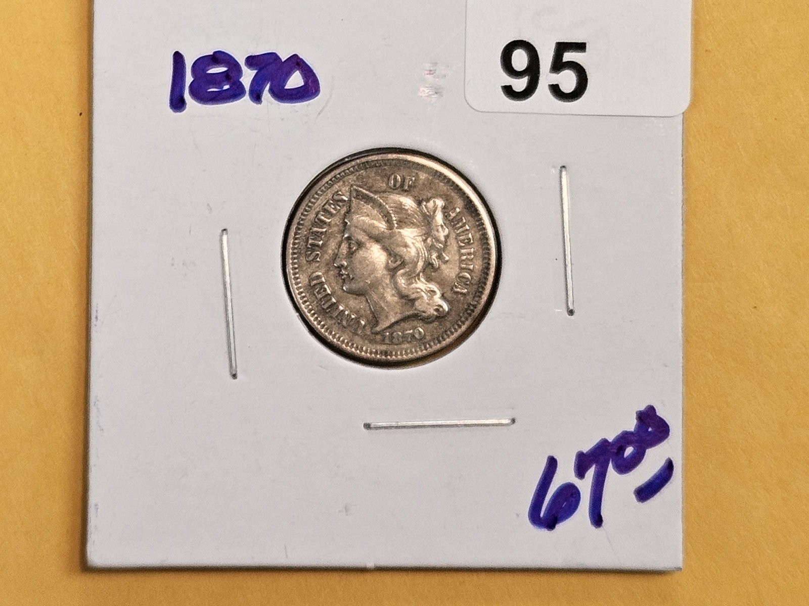 1870 Three Cent Nickel - 2