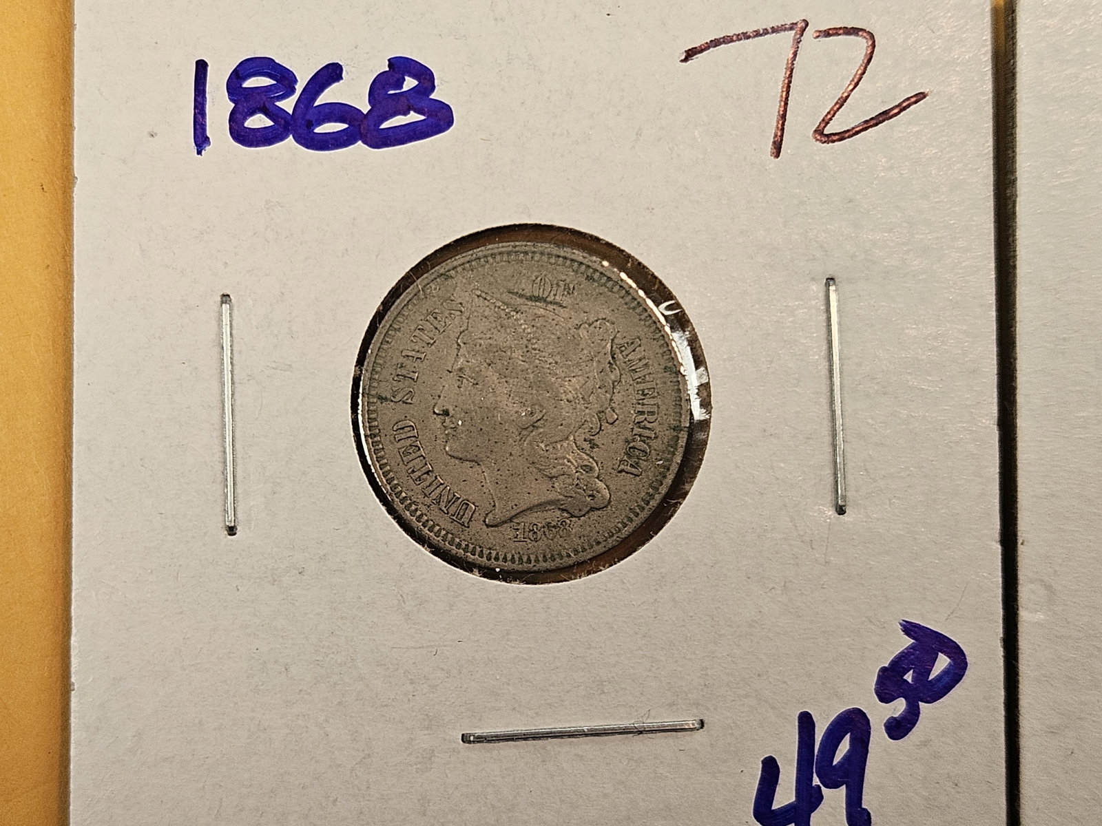 Three mixed 3-Cent nickels - 3