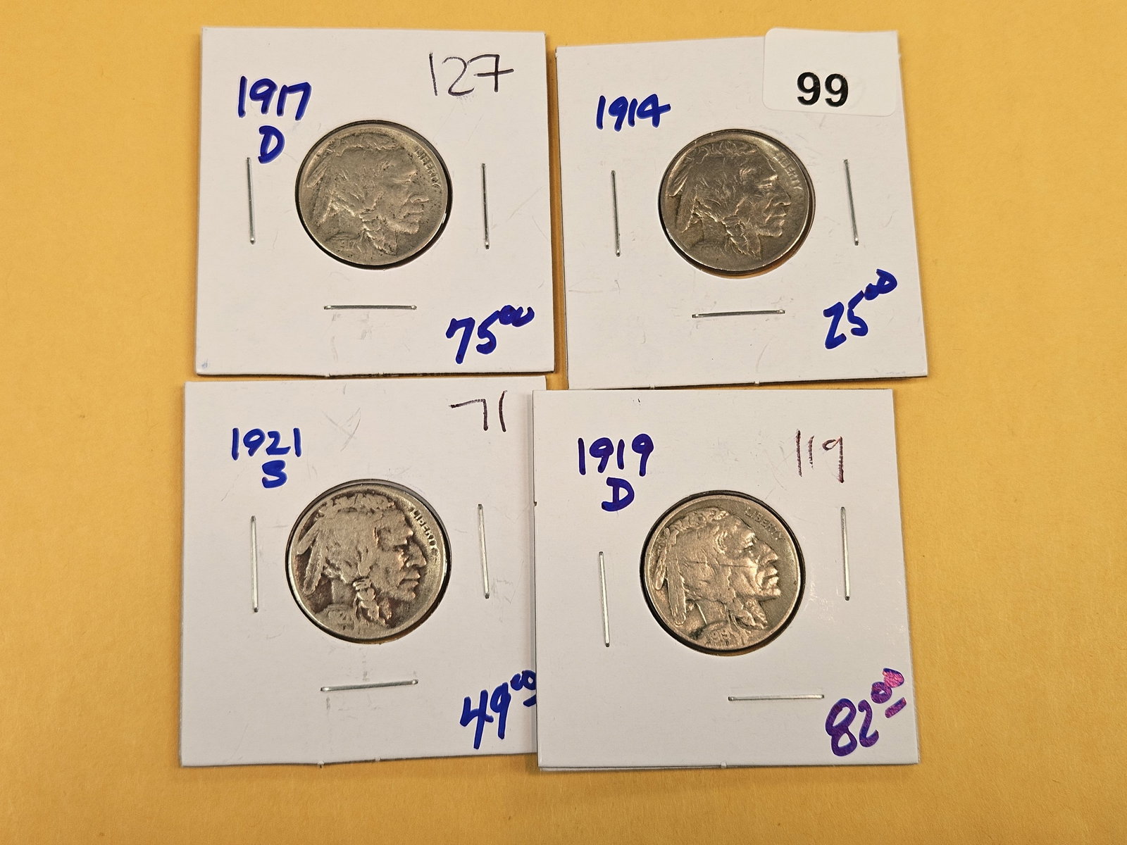 Four better Buffalo Nickels - 2