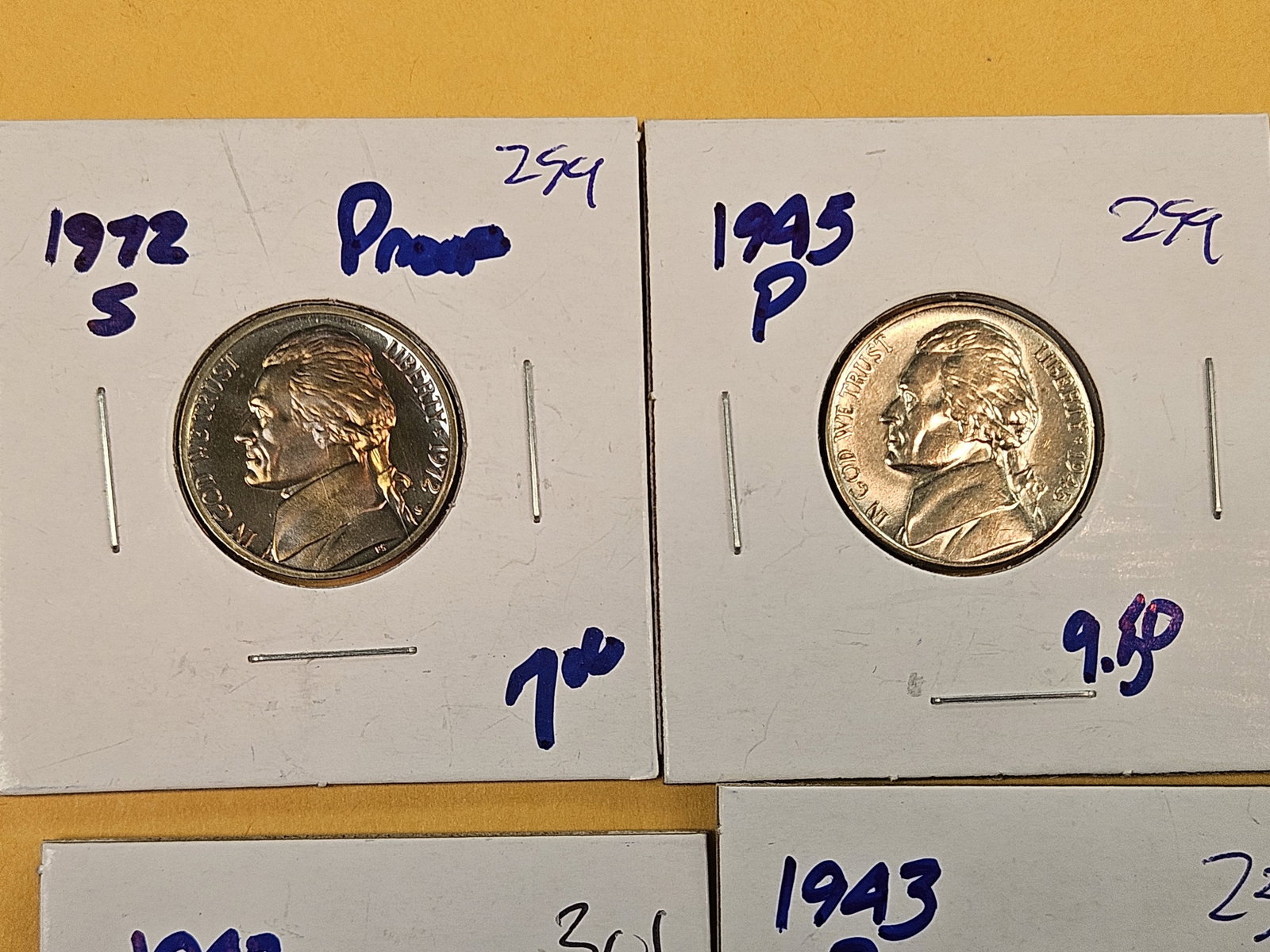 Seven mixed, better, Jefferson Nickels - 2