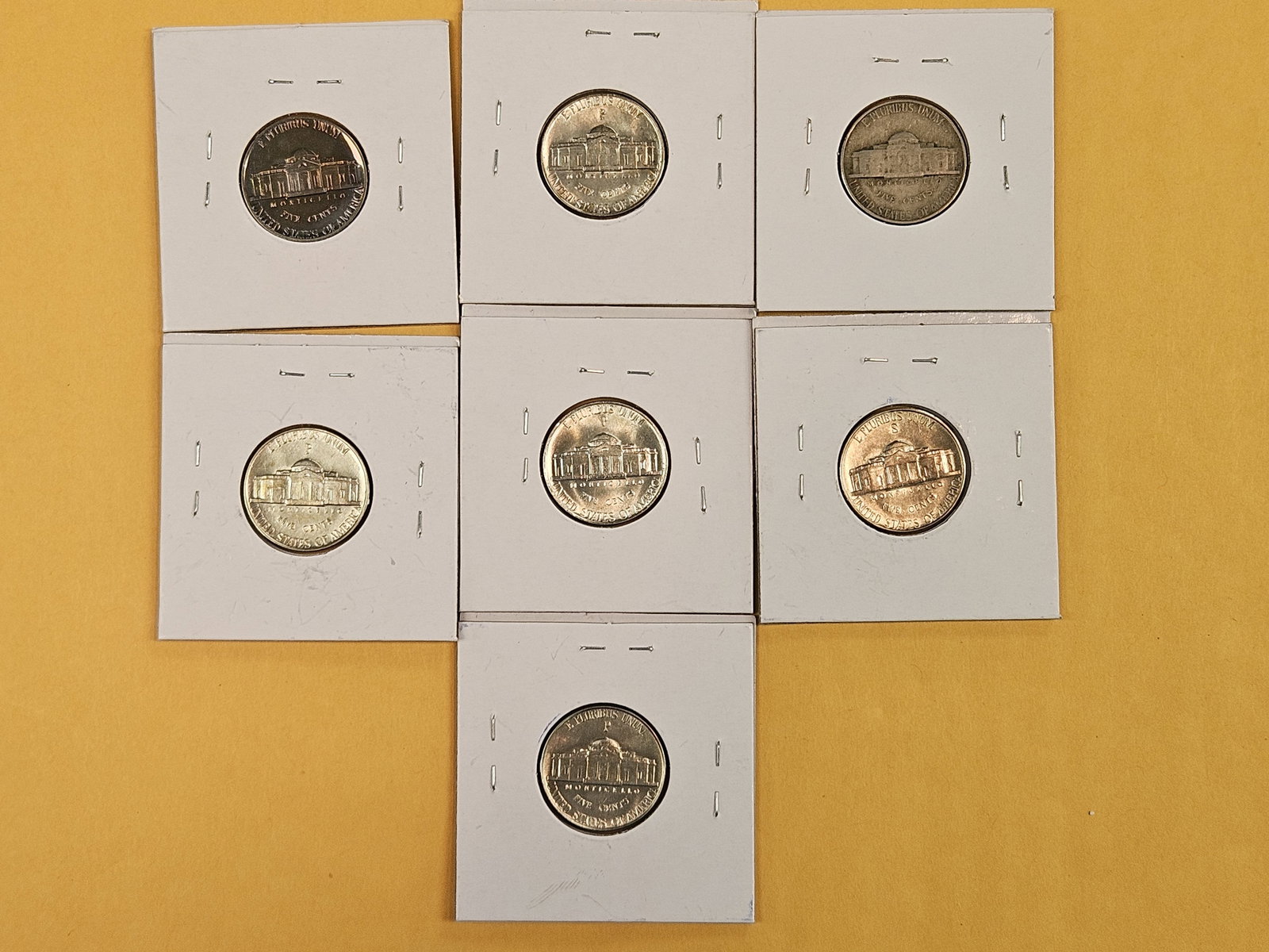 Seven mixed, better, Jefferson Nickels - 7