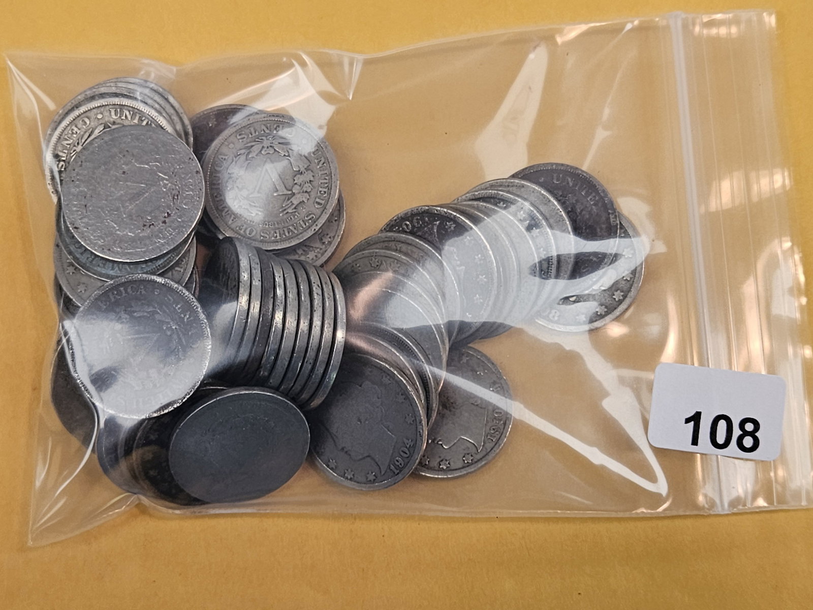 Fifty Liberty "V" Nickels: From dealer. Unsearched by us
