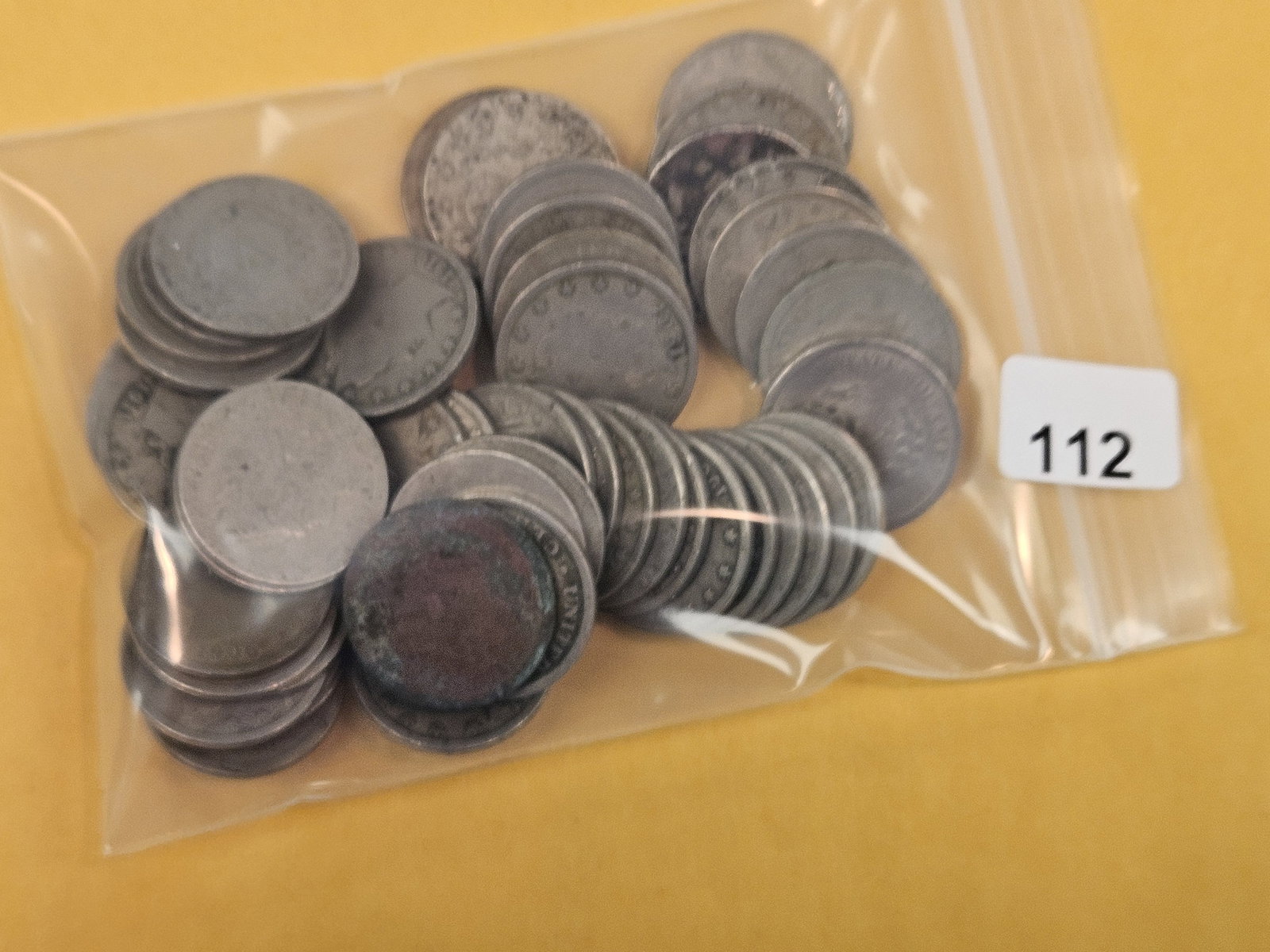 Fifty Liberty "V" Nickels: From dealer. Unsearched by us