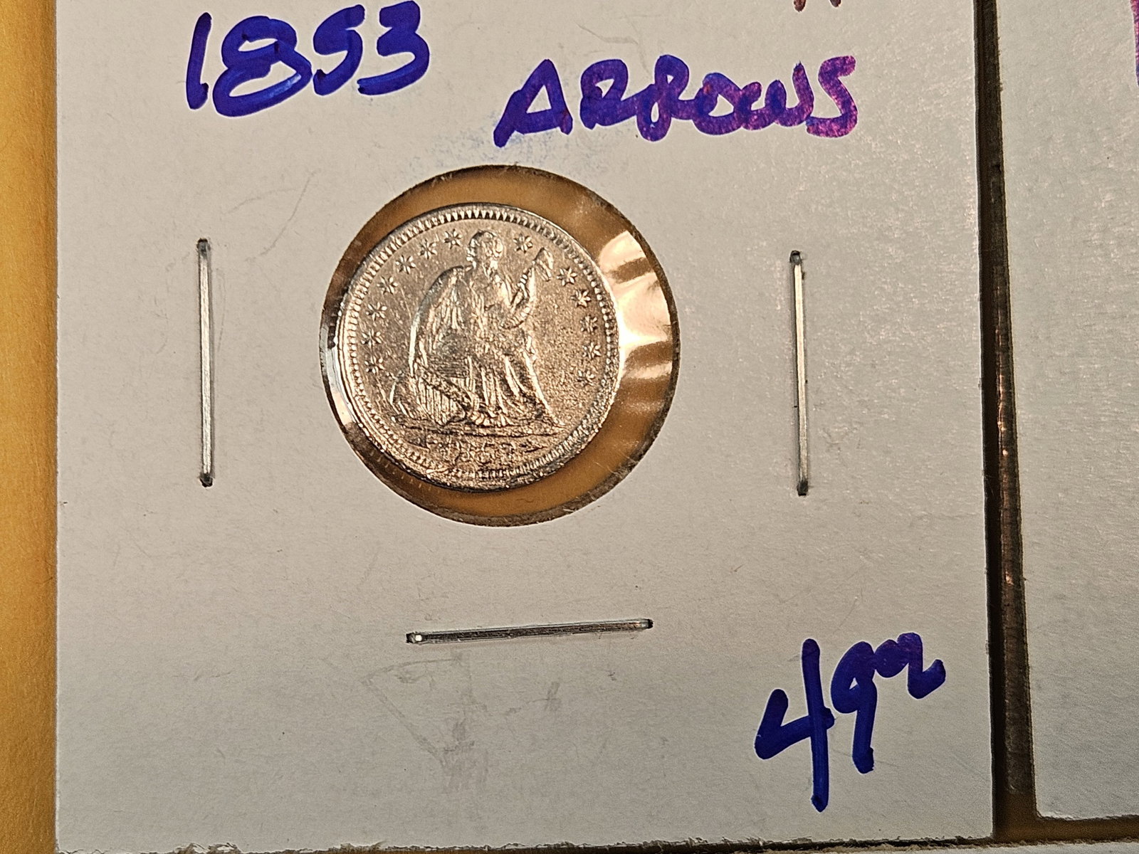 Three mixed Seated Liberty silver Half Dimes - 2