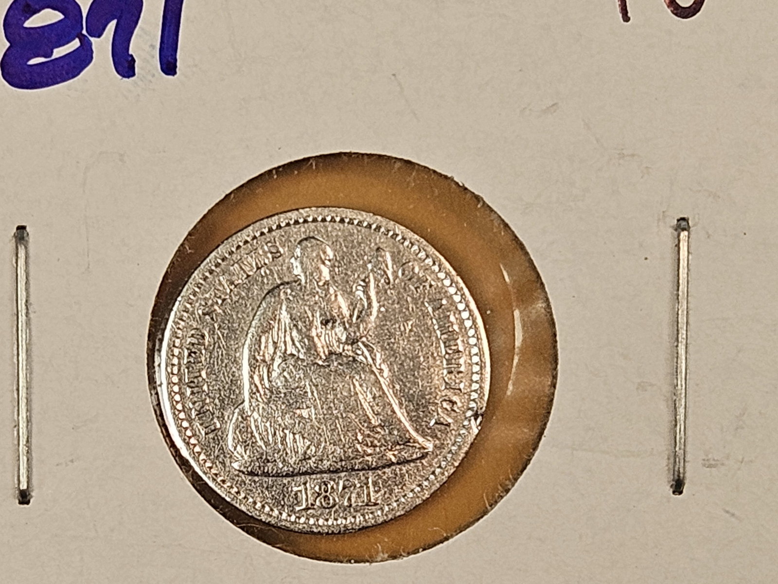 Three mixed Seated Liberty silver Half Dimes - 6