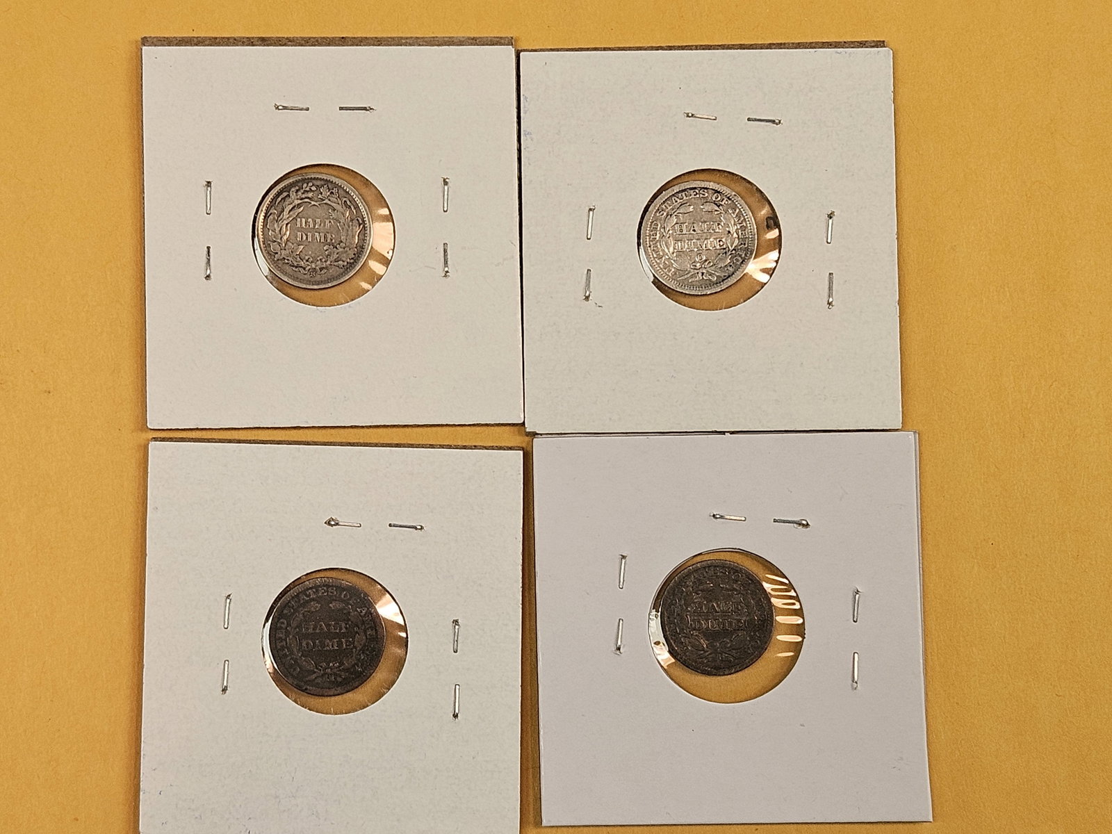 Four mixed Seated Liberty silver Half Dimes - 4
