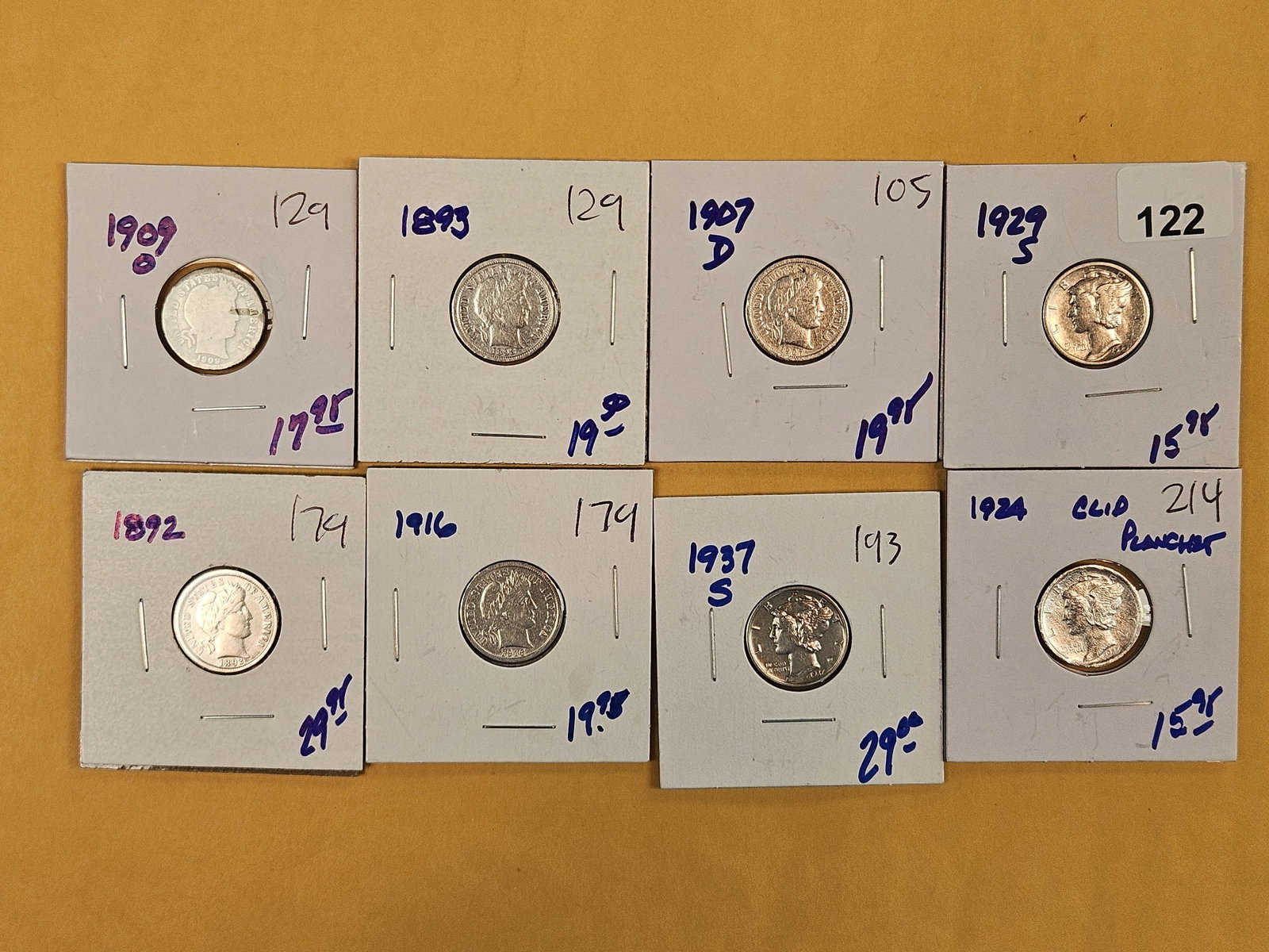 Eight mixed silver Dimes (1 of 3)