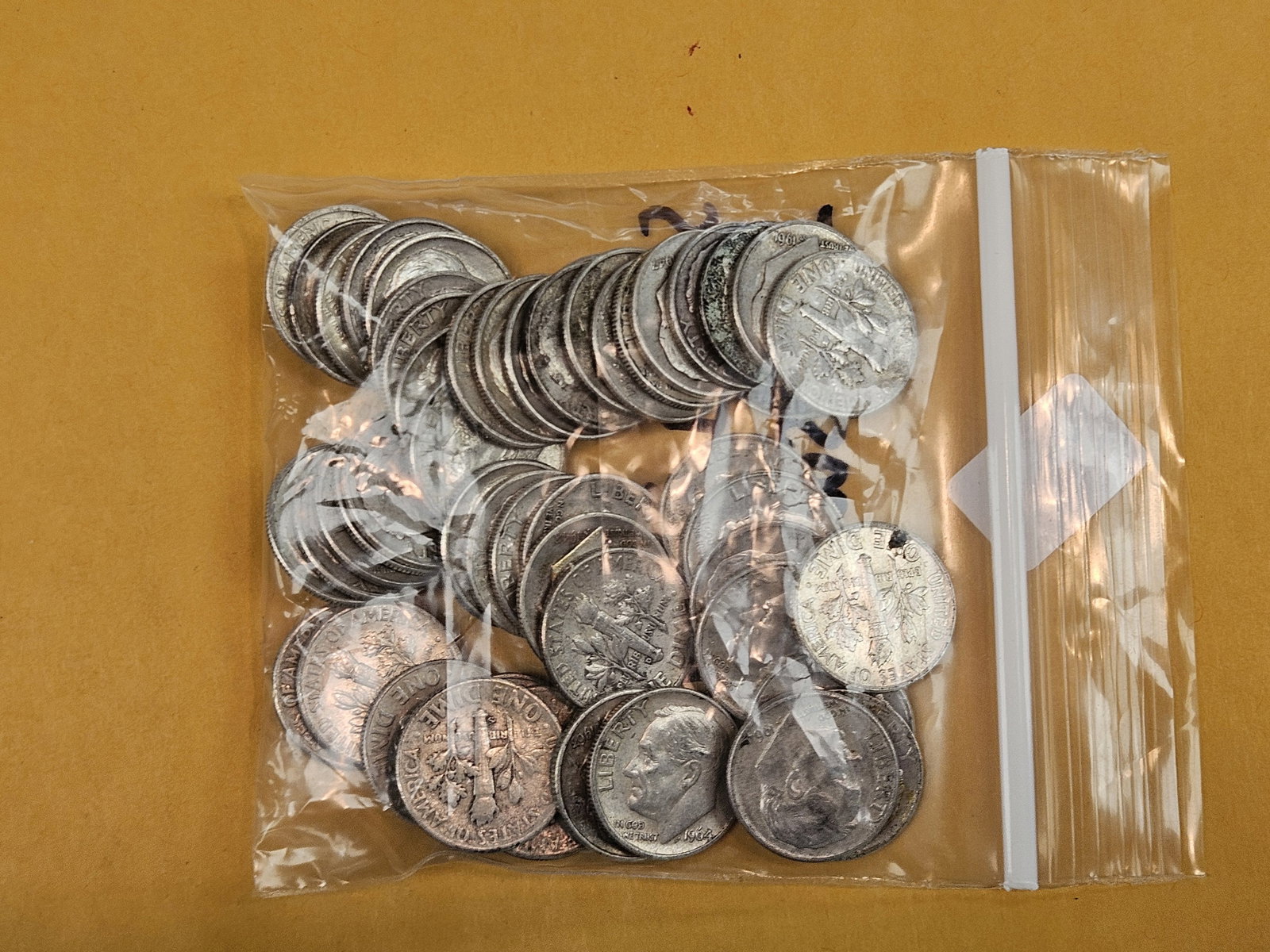 Fifty silver Roosevelt Dimes - 2