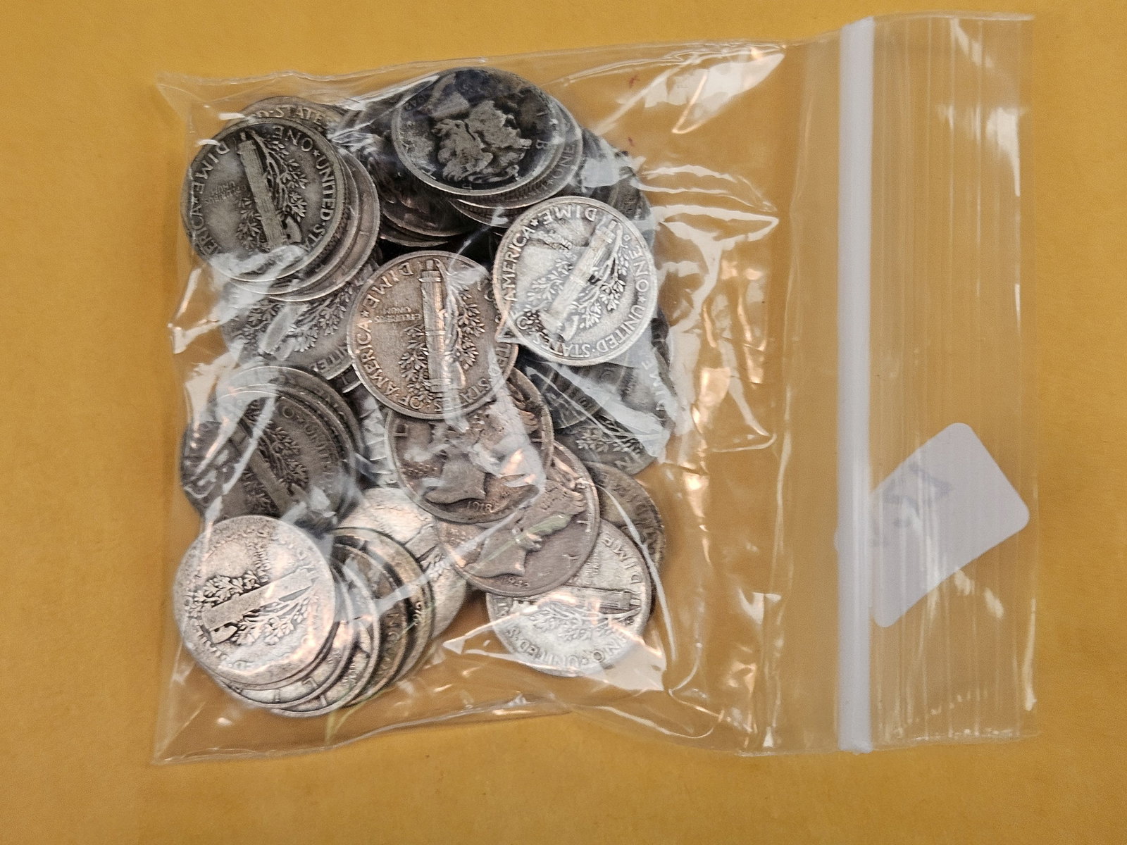 Fifty silver Mercury Dimes - 2