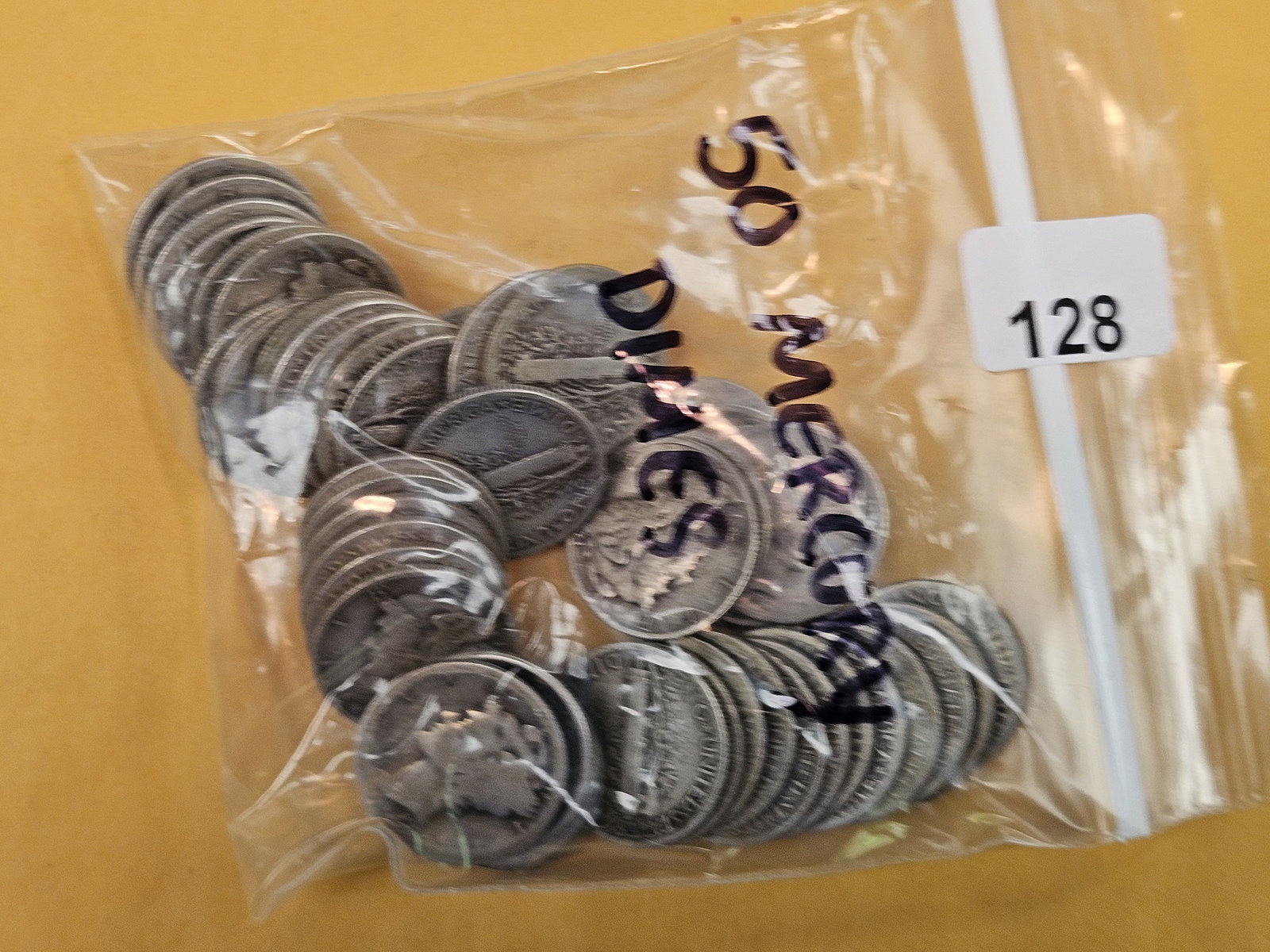 Fifty silver Mercury Dimes: Mixed