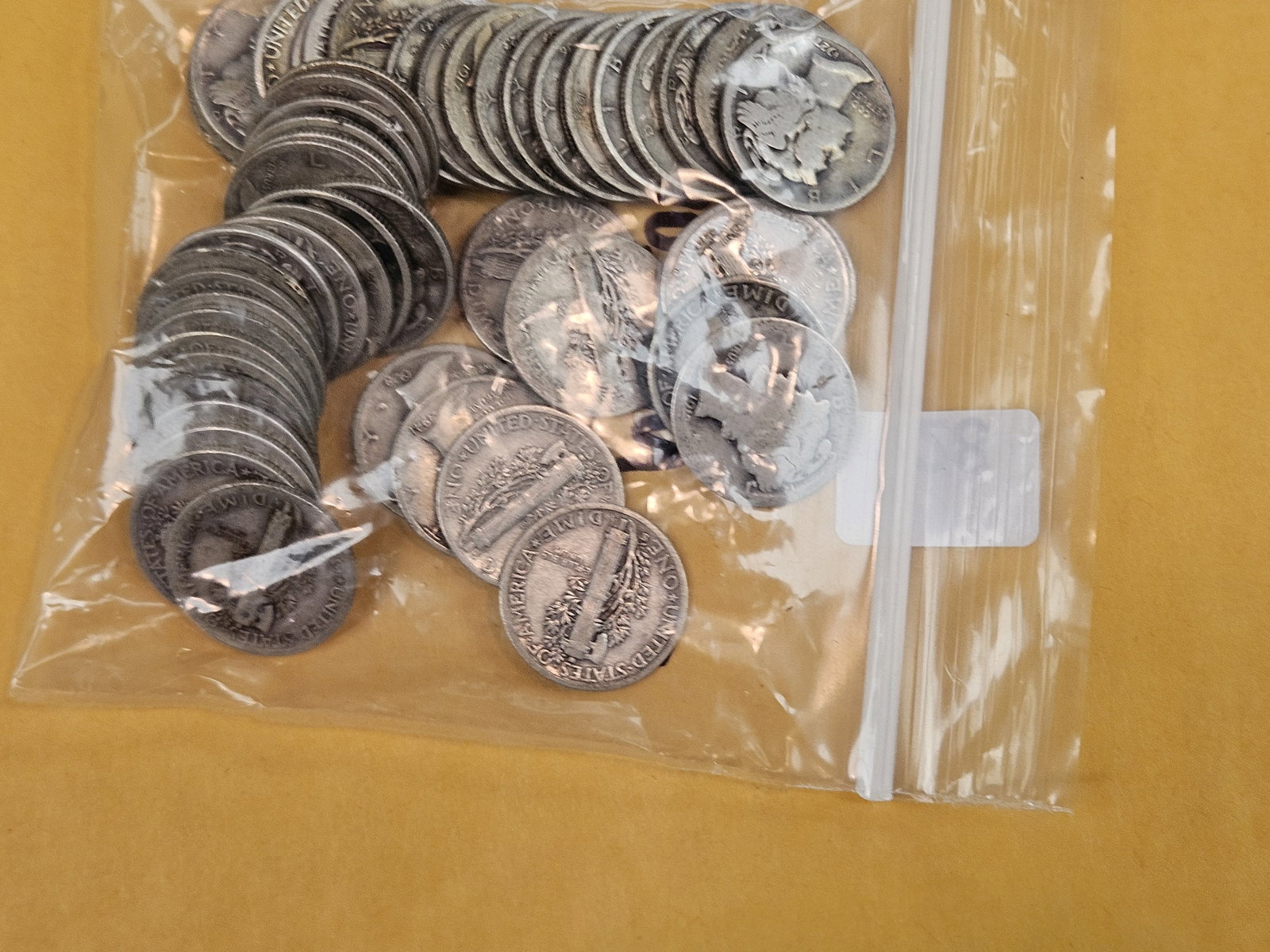 Fifty silver Mercury Dimes - 2