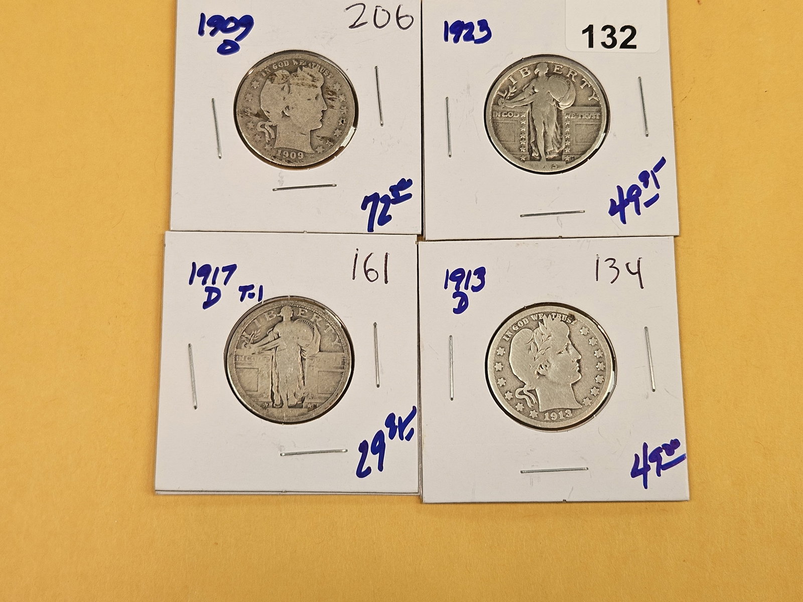 Four mixed silver Quarters - 2