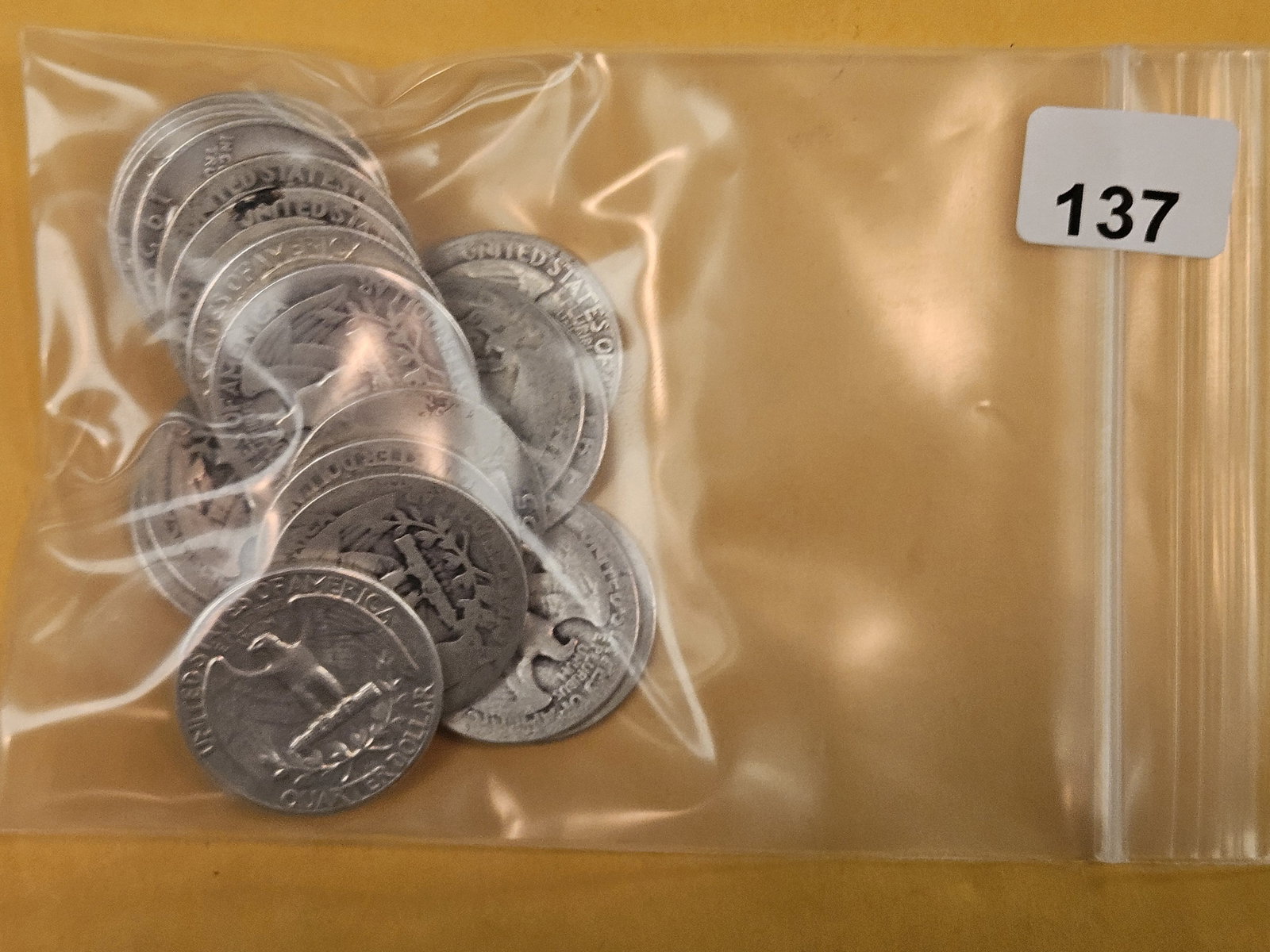 Twenty mixed, silver, Washington Quarters: Circulated