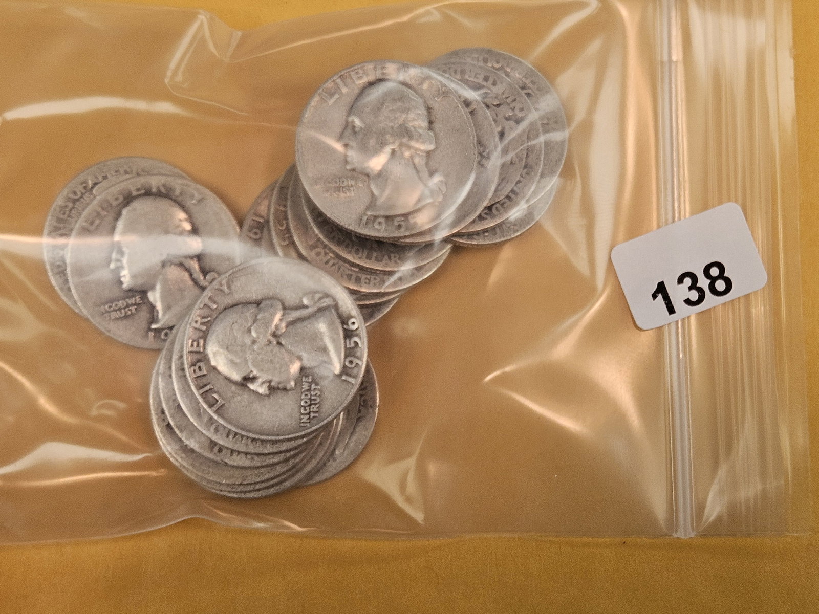 Twenty mixed, silver, Washington Quarters: Circulated