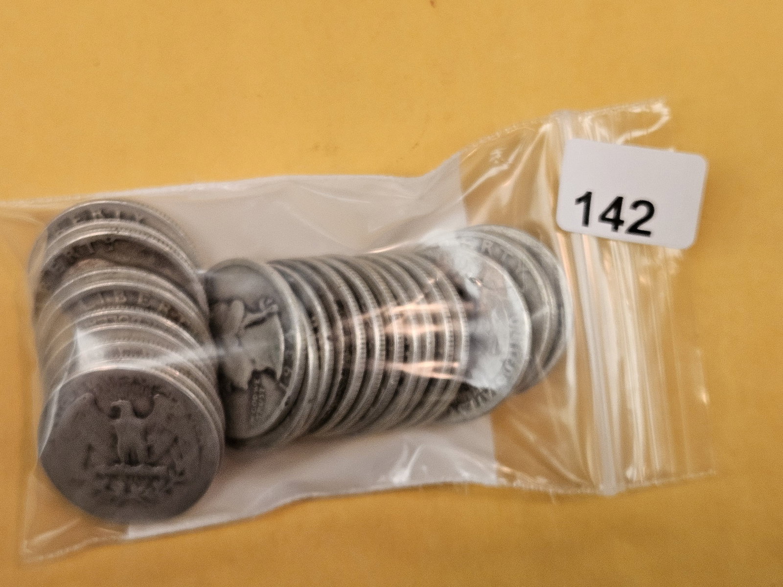 TWENTY-SIX mixed Silver Washington Quarters: Circulated