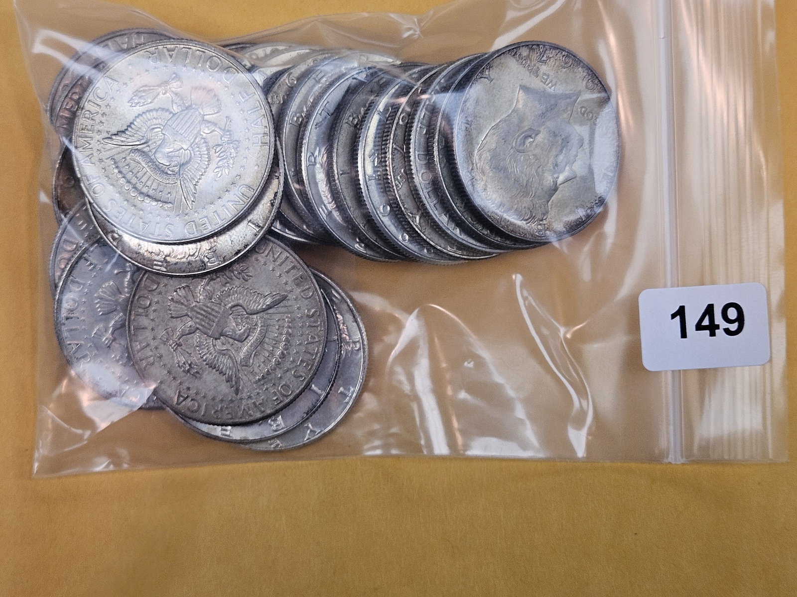 Twenty-Two mixed, Silver, Kennedy Half Dollars: All 40% silvers